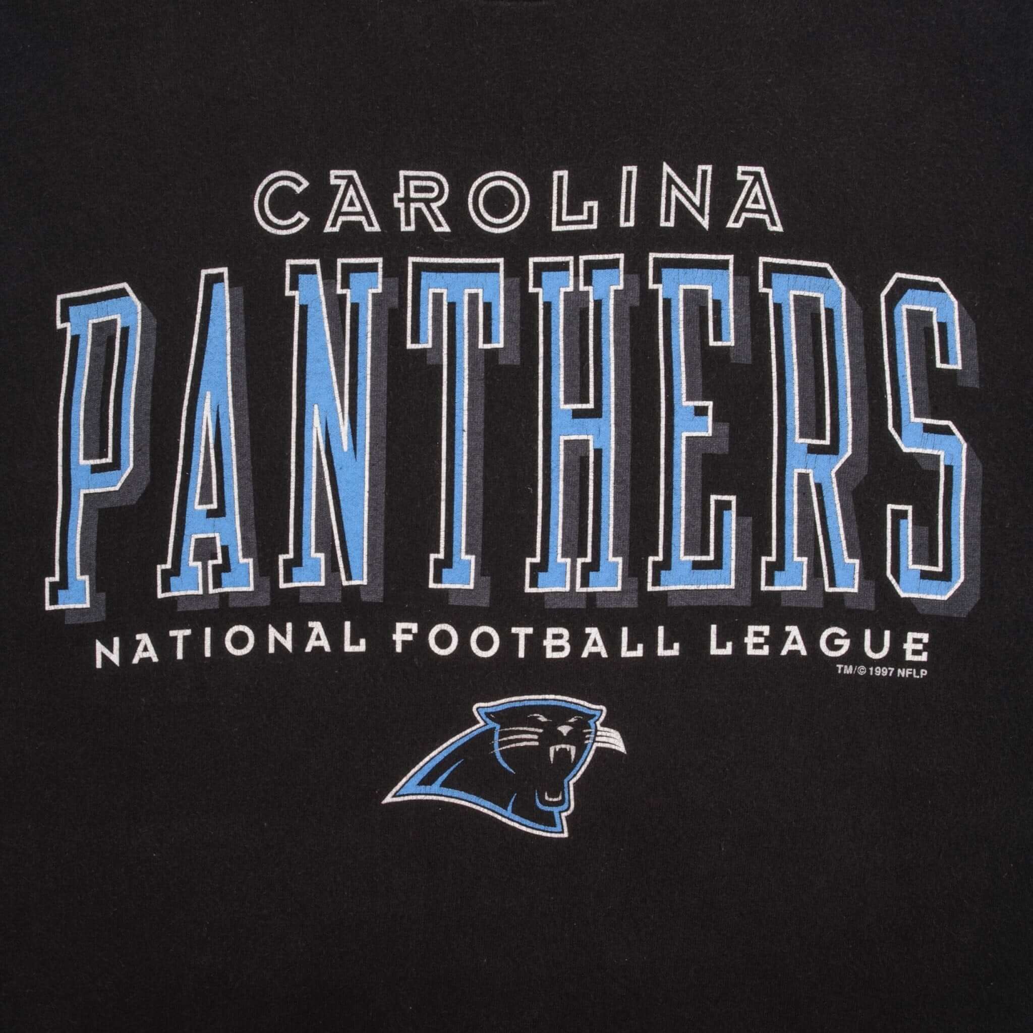 Vintage Nfl Carolina Panthers Tee Shirt 1997 Size Xl Made In Usa With Single Stitch Sleeves