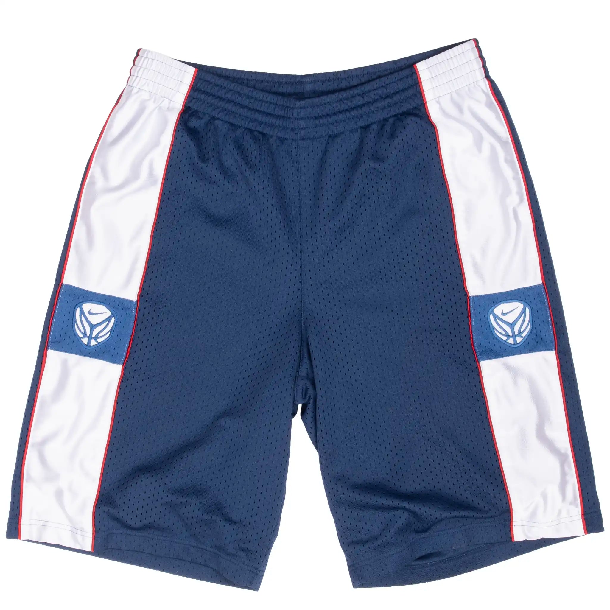 VINTAGE NIKE BLUE BASKETBALL TRACK SHORTS 2000S LARGE