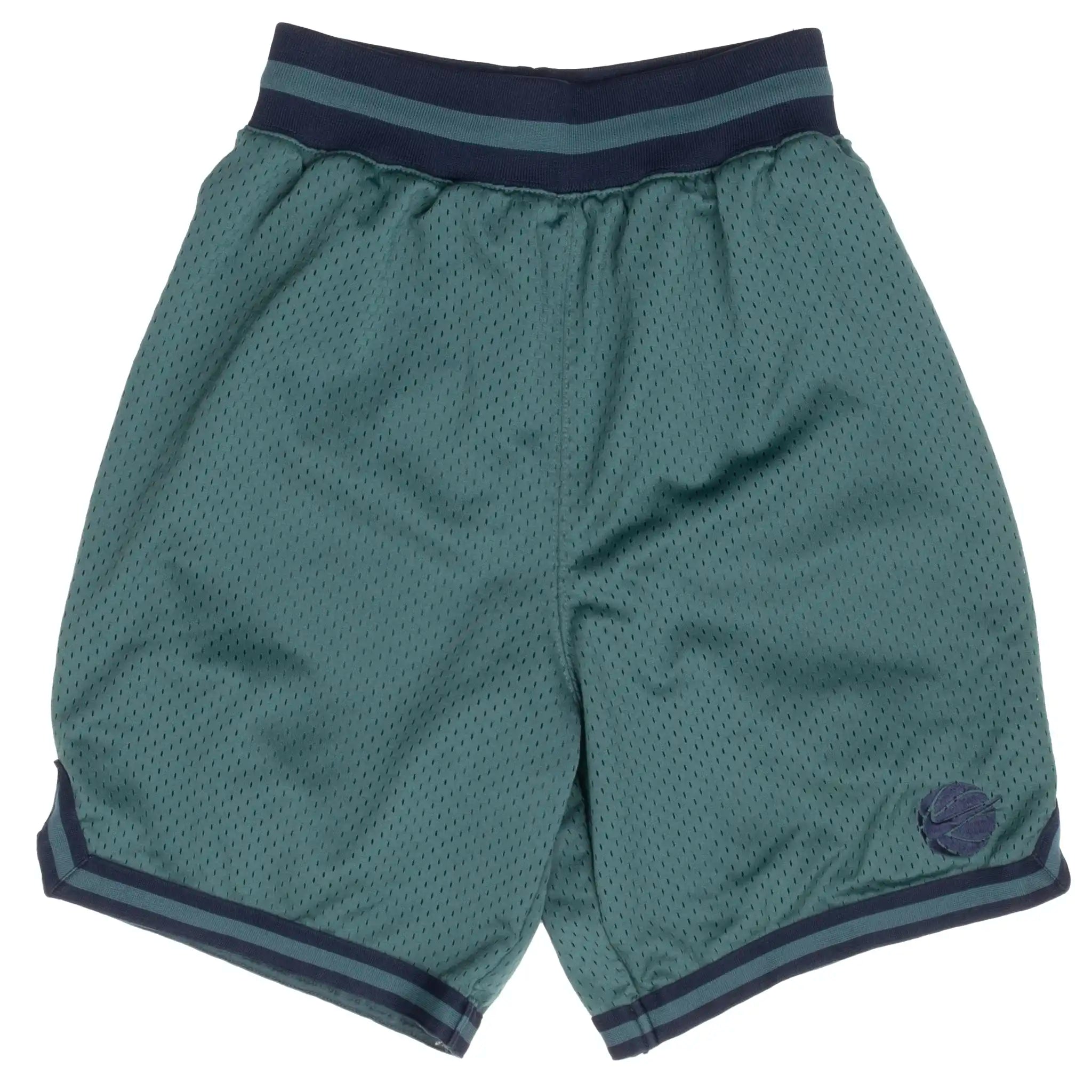 VINTAGE NIKE GREEN BASKETBALL TRACK SHORTS 1990S SMALL