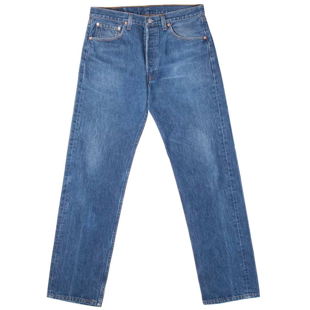 VINTAGE LEVIS 501 JEANS INDIGO 1990S SIZE W33 L31 MADE IN USA