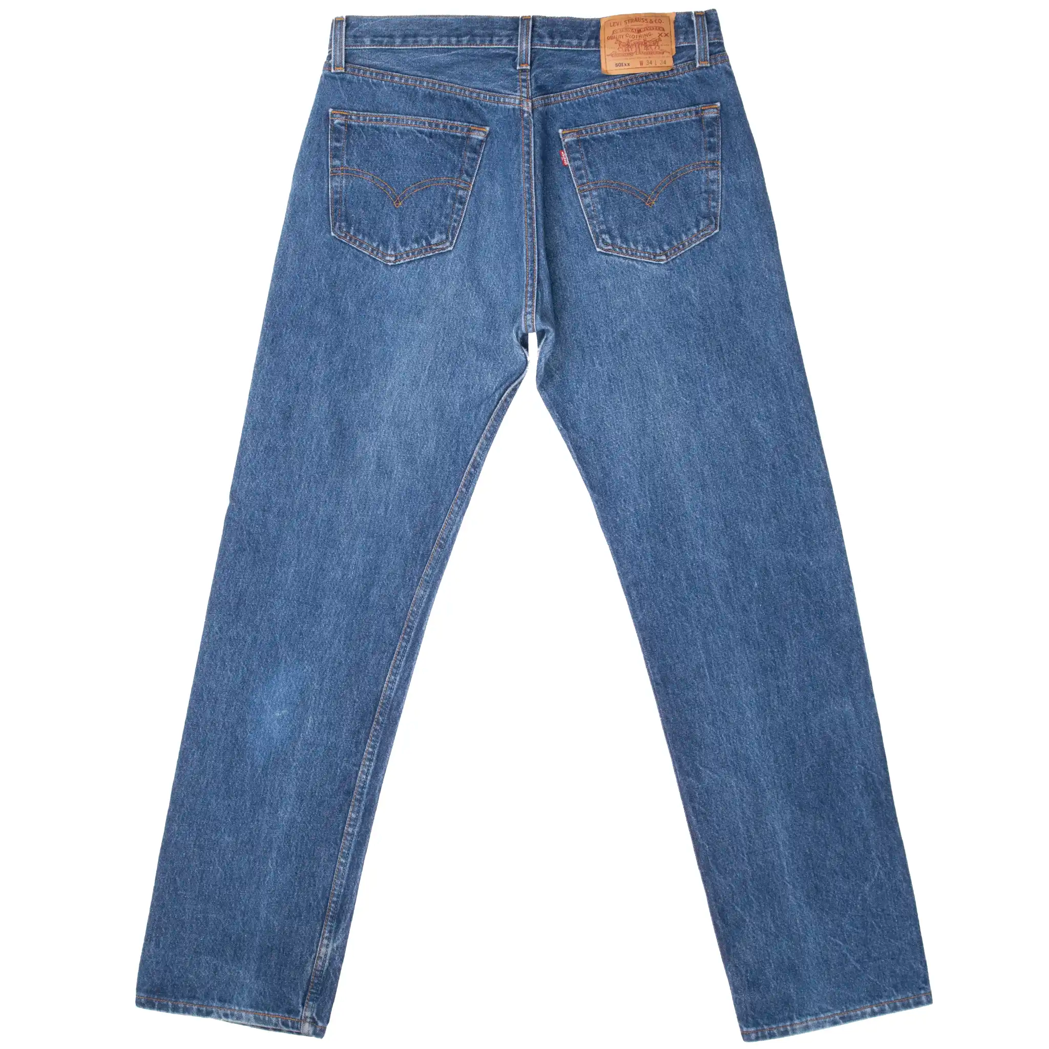 VINTAGE LEVIS 501 JEANS INDIGO 1990S SIZE W33 L31 MADE IN USA