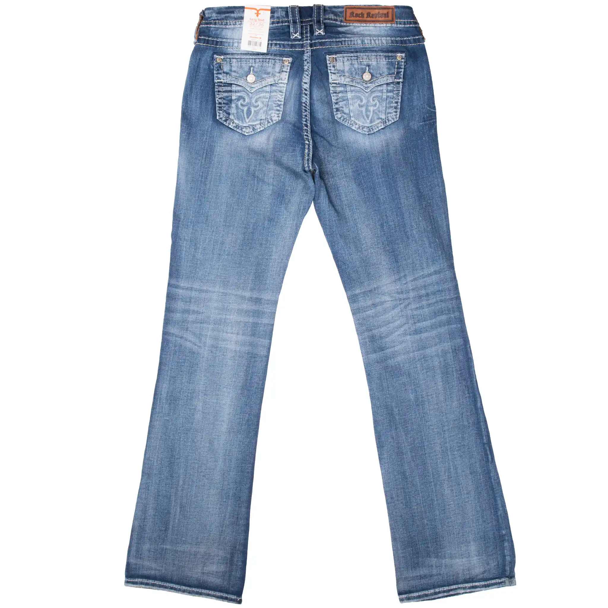 ROCK REVIVAL BLUE DENIM JEANS 2000S Y2K SIZE 32X36 DEADSTOCK