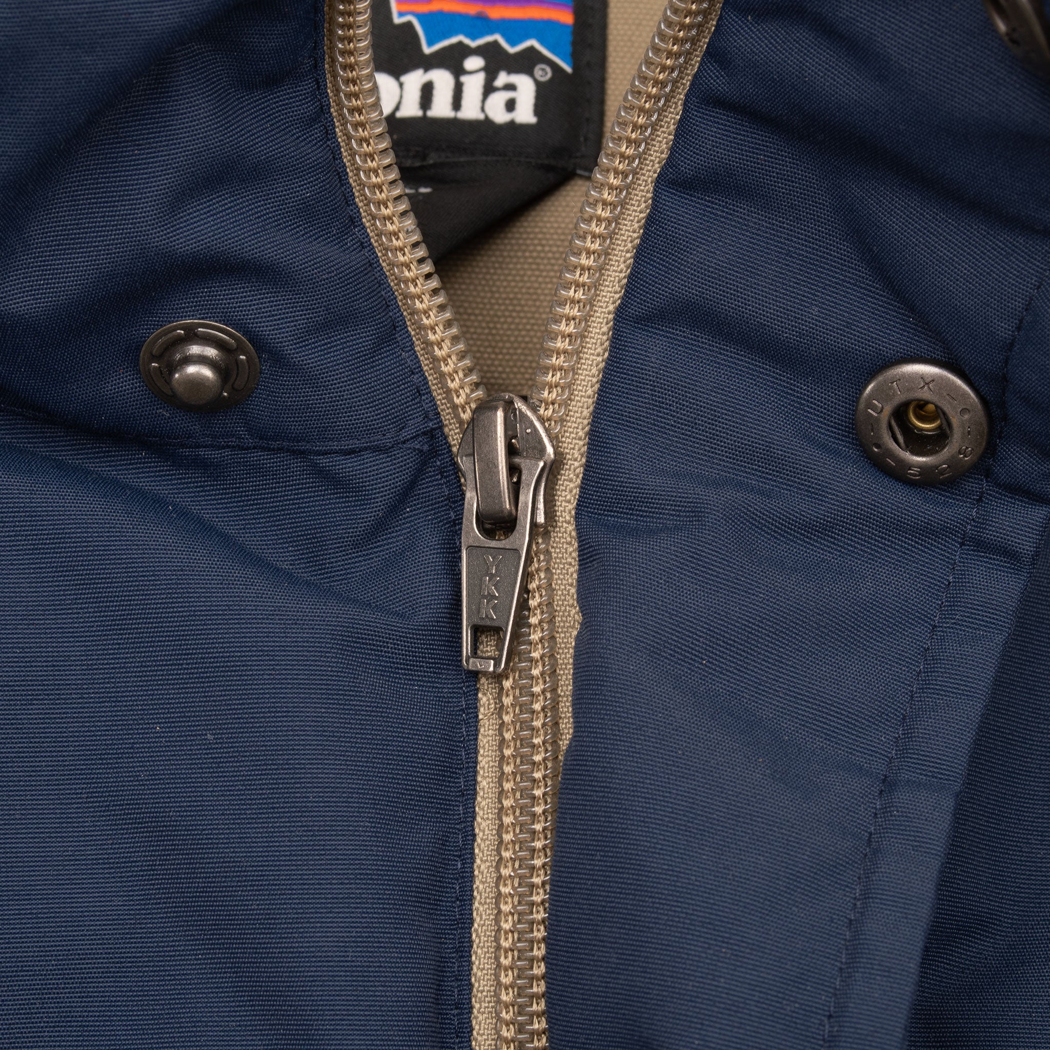 Vintage Patagonia Bivy Down Vest Blue And Beige Jacket Size Large