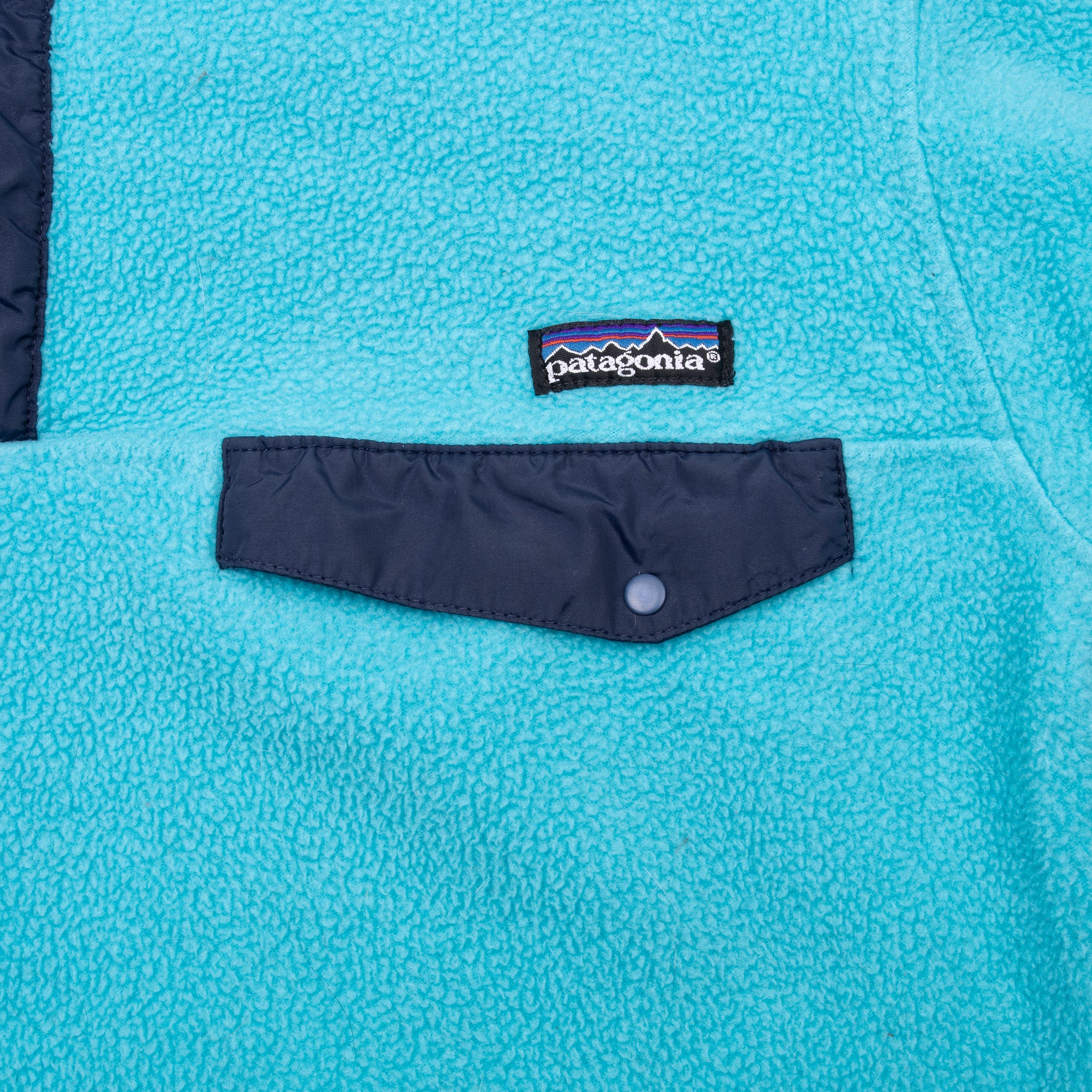 Vintage Patagonia Blue Sky Snap T Fleece Pullover Jacket 1990S Size Small Made In Usa