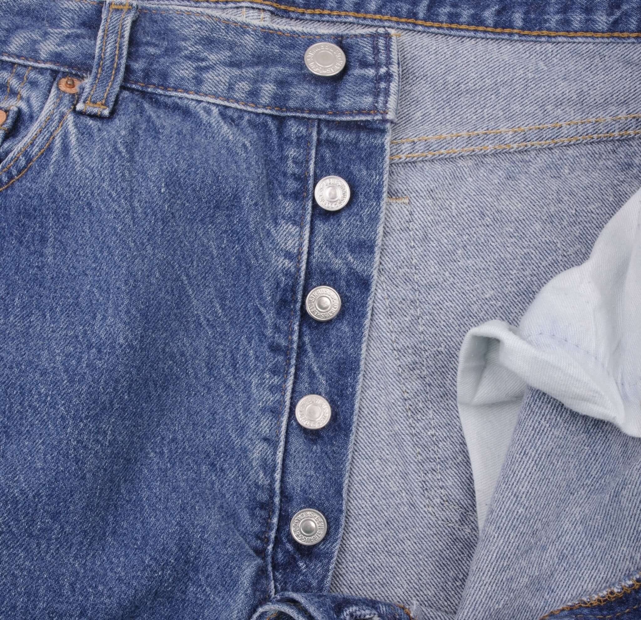 Beautiful Indigo Levis 501 Jeans 1980s Made in USA with Medium Light Wash.  Size on tag 36X30 Actual Size 35X30  Back Button #522