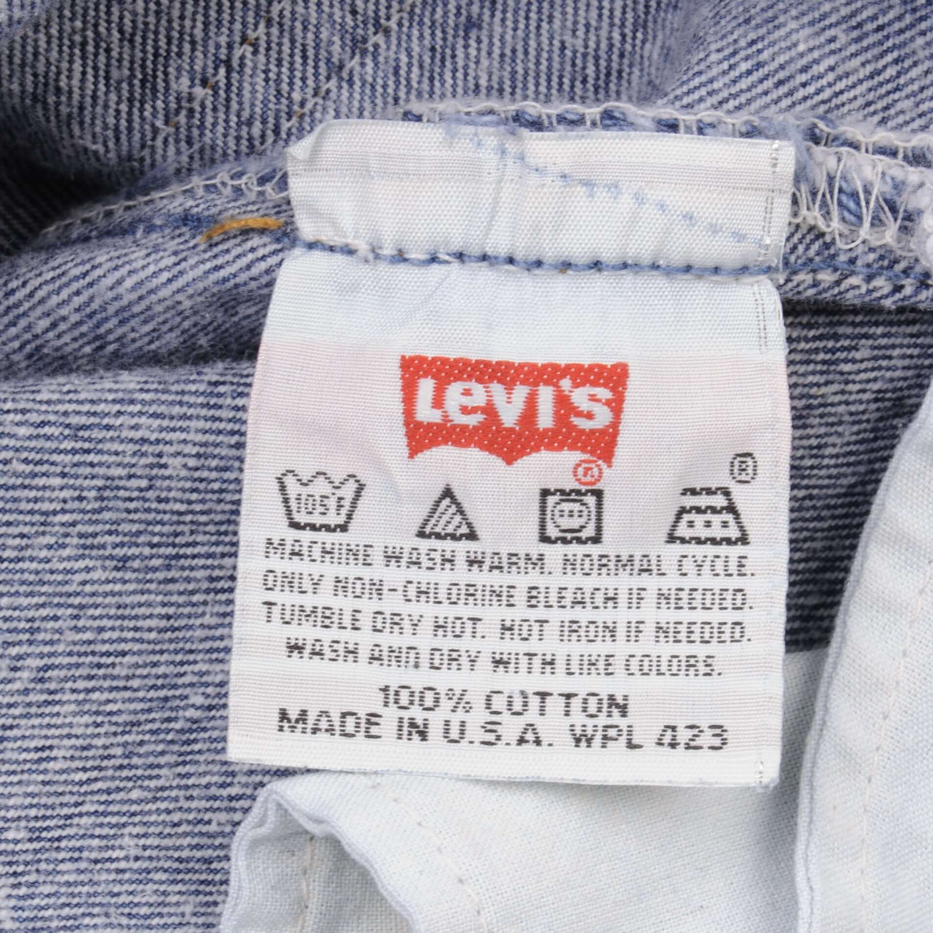 Beautiful Indigo Levis 501 1990S Jeans Made in USA with Dark Blue Wash  Size on tag 38x36 actual size 36x36 Back Button #522