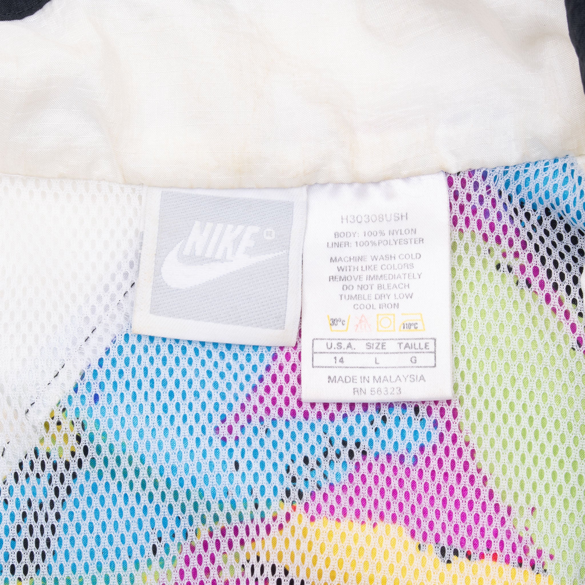 Vintage Nike Rainbow Windbreaker Jacket Late 1980S Size Large