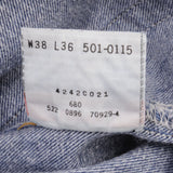 Beautiful Indigo Levis 501 1990S Jeans Made in USA with Dark Blue Wash  Size on tag 38x36 actual size 36x36 Back Button #522Beautiful Indigo Levis 501 1990S Jeans Made in USA with Dark Blue Wash  Size on tag 38x36 actual size 36x36 Back Button #522