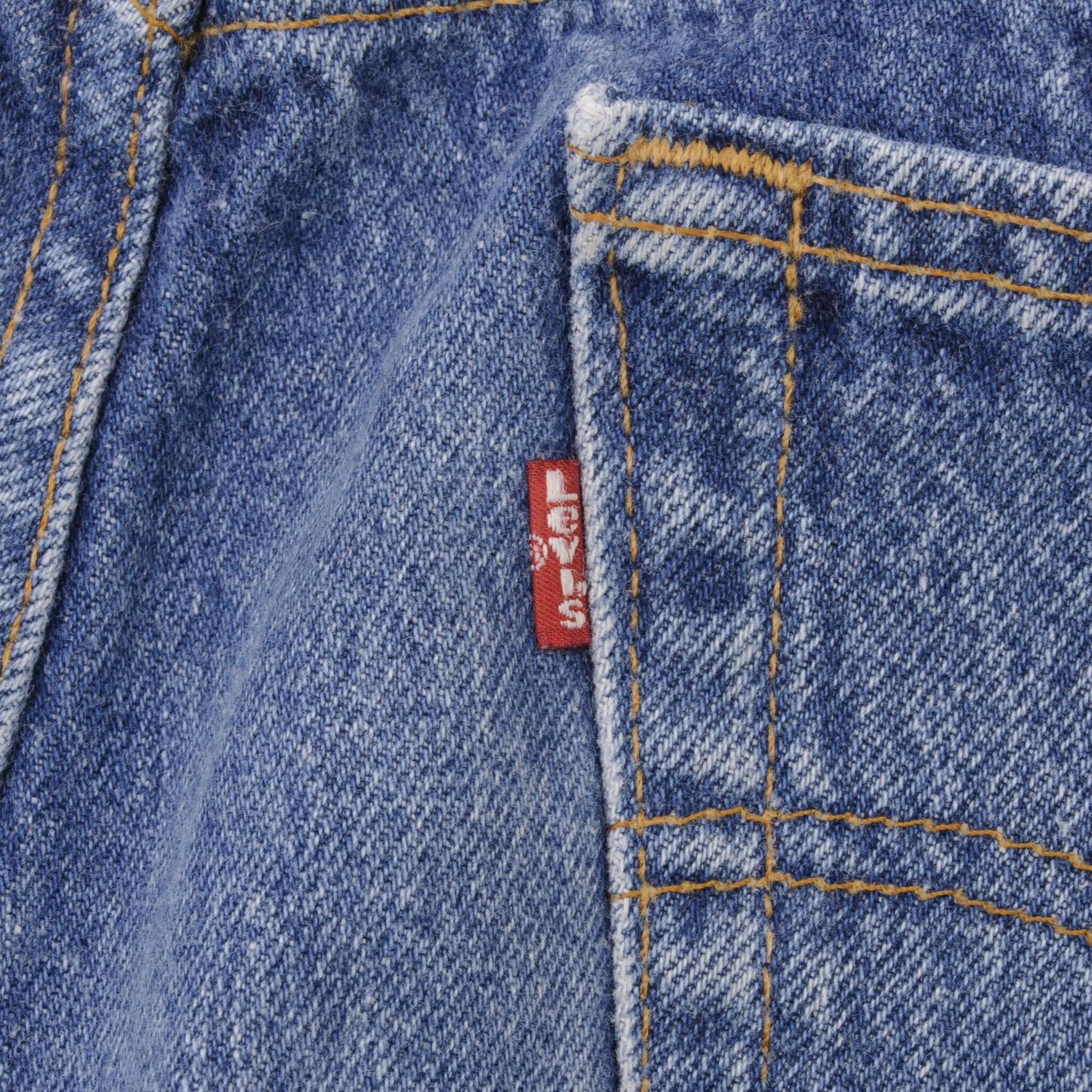 Beautiful Indigo Levis 501 Jeans 1980s Made in USA with Medium Light Wash.  Size on tag 36X30 Actual Size 35X30  Back Button #522