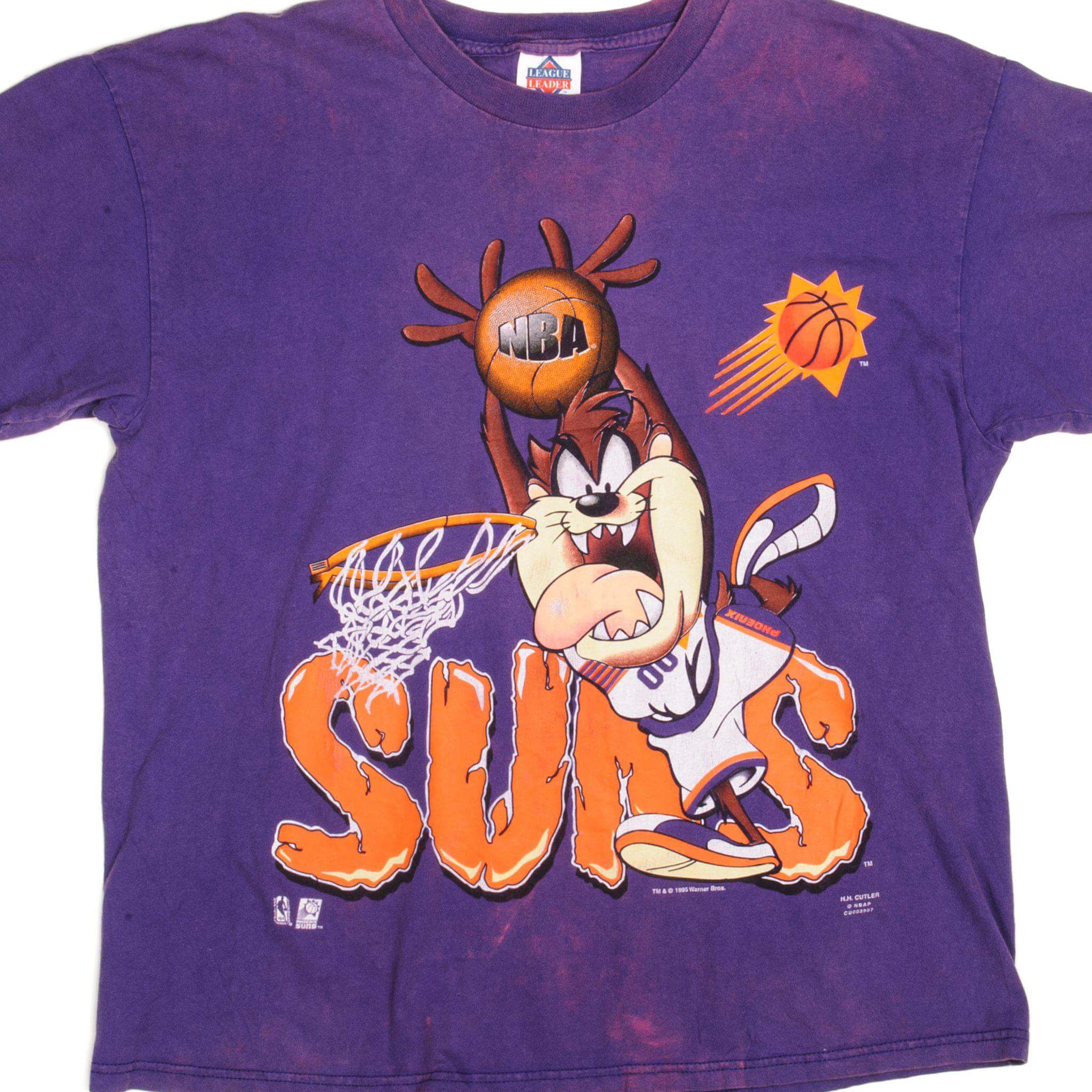 VINTAGE NBA PHOENIX SUNS LOONEY TUNES TEE SHIRT 1995 SIZE LARGE MADE IN USA