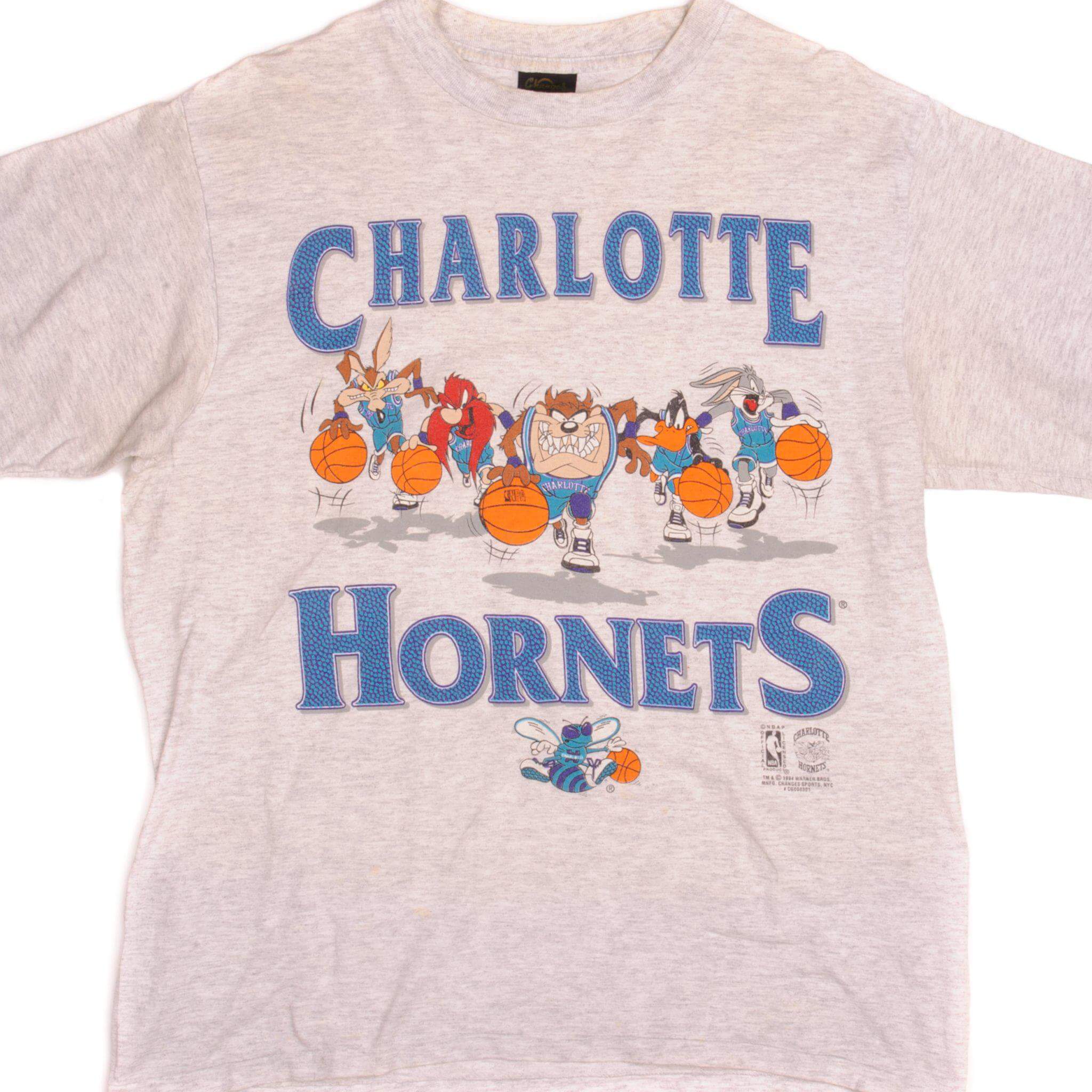VINTAGE NBA LOONEY TUNES CHARLOTTE HORNETS TEE SHIRT 1994 SIZE XL MADE IN USA