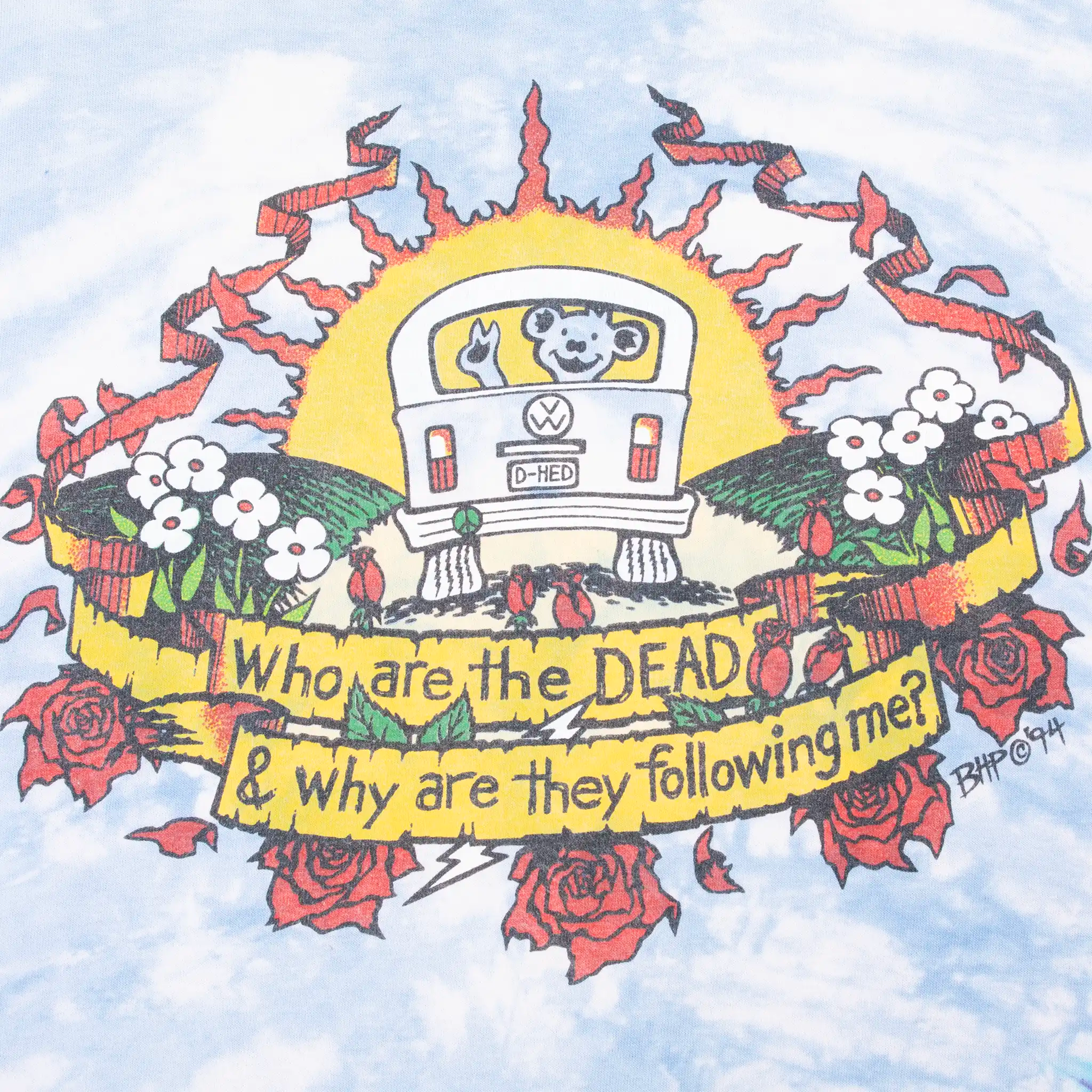Vintage Tie Dye Grateful Dead Volkswagen T1 Tee Shirt 1994 Size Large