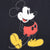 Close-up of Mickey Mouse graphic printed on black T-shirt