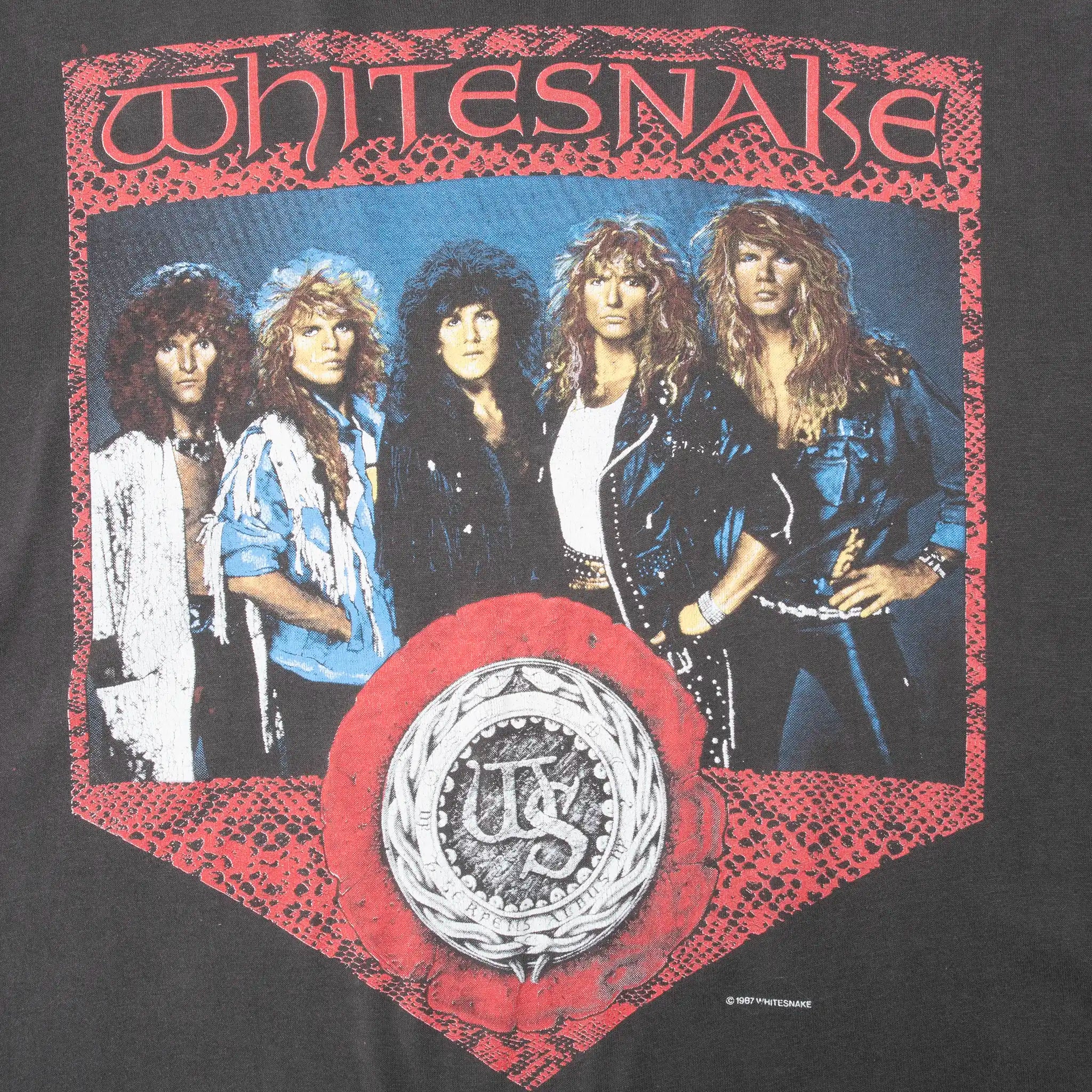 Vintage Whitesnake North Amercian Tour 1987 Tee Shirt Large Made In Usa With Single Stitch Sleeves