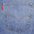 Beautiful Indigo Levis 505 Jeans Made in USA with a medium blue wash and a nice contrast between medium and light blue.  Size on Tag 32X29  Back Button #650