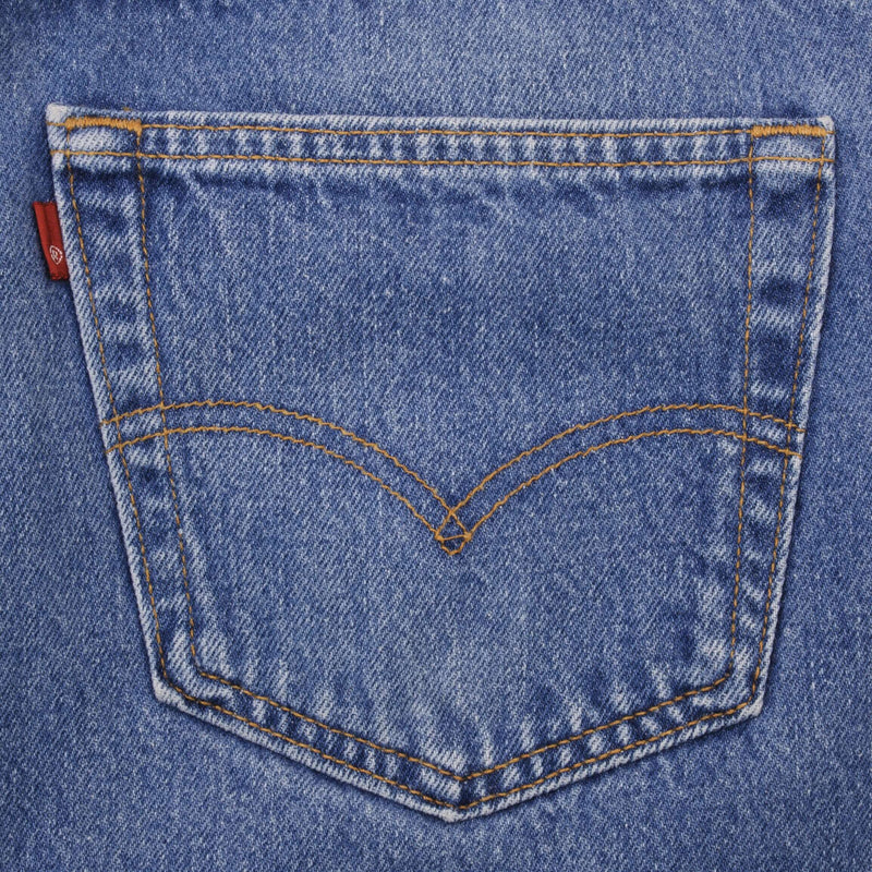 Beautiful Indigo Levis 501 Jeans 1990s Made in USA with Medium Light Wash.  Size on tag 35X34 Actual Size 35X34 Back Button #524