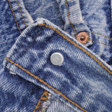 Beautiful Indigo Levis 501 Jeans 1980s Made in USA with Light Wash With Light Whiskers  Size on tag 36X34 Actual Size 35X33  Back Button #553