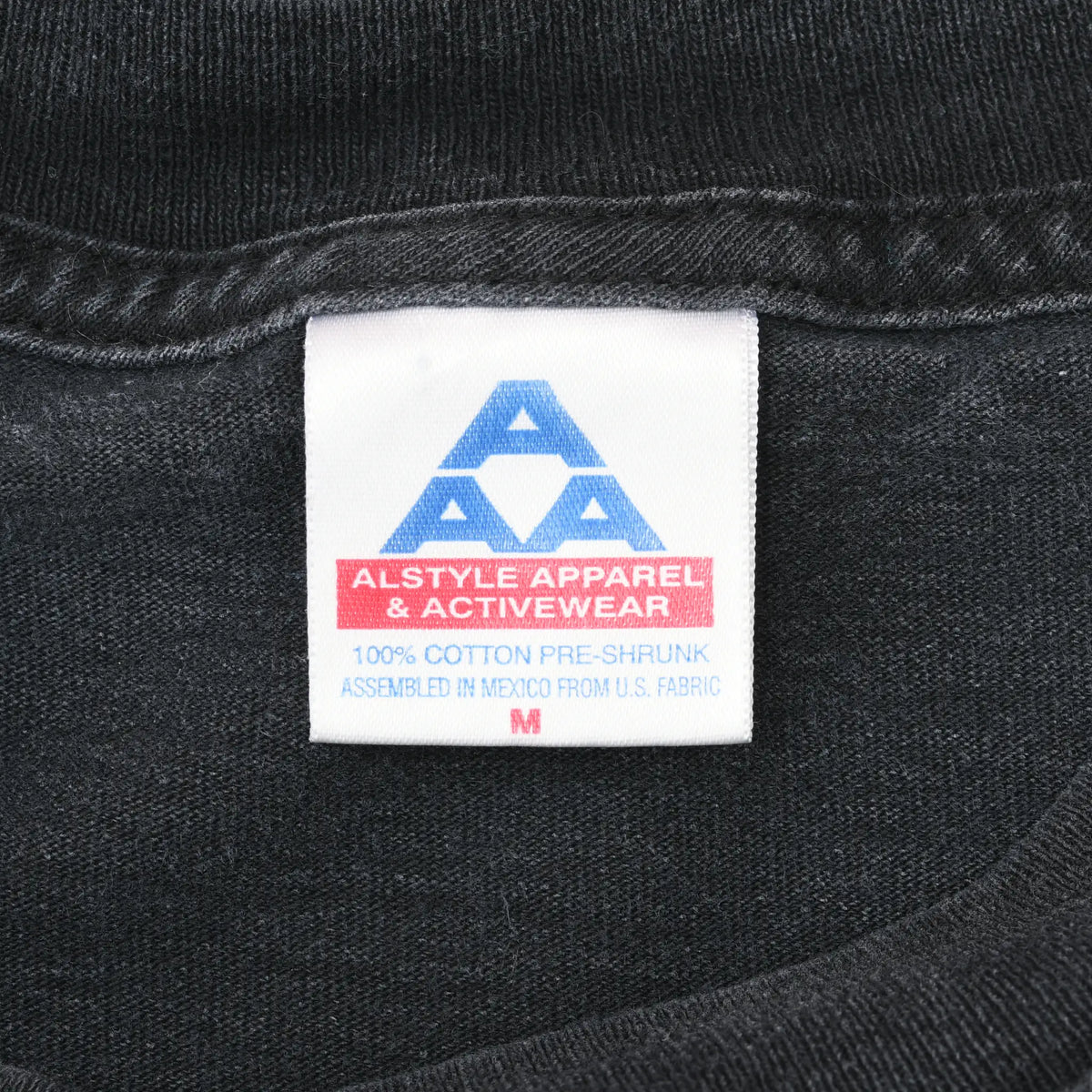 Alstyle Apparel & Activewear medium neck label inside black T-shirt
