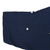 Close-up of navy T-shirt sleeve stitching marked with arrows