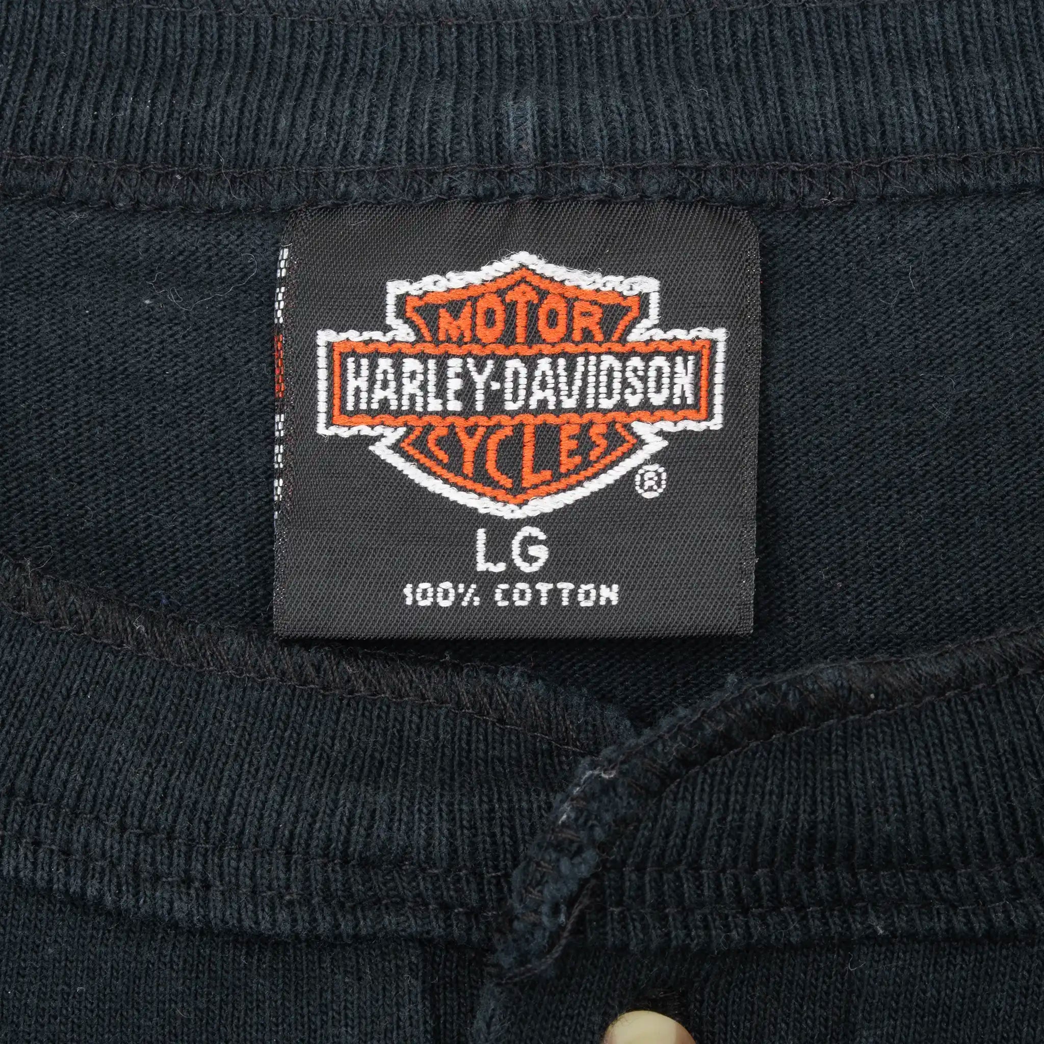 Vintage Harley Davidson Orem Utah Henley Tee Shirt 1998 Size Large Made In Usa