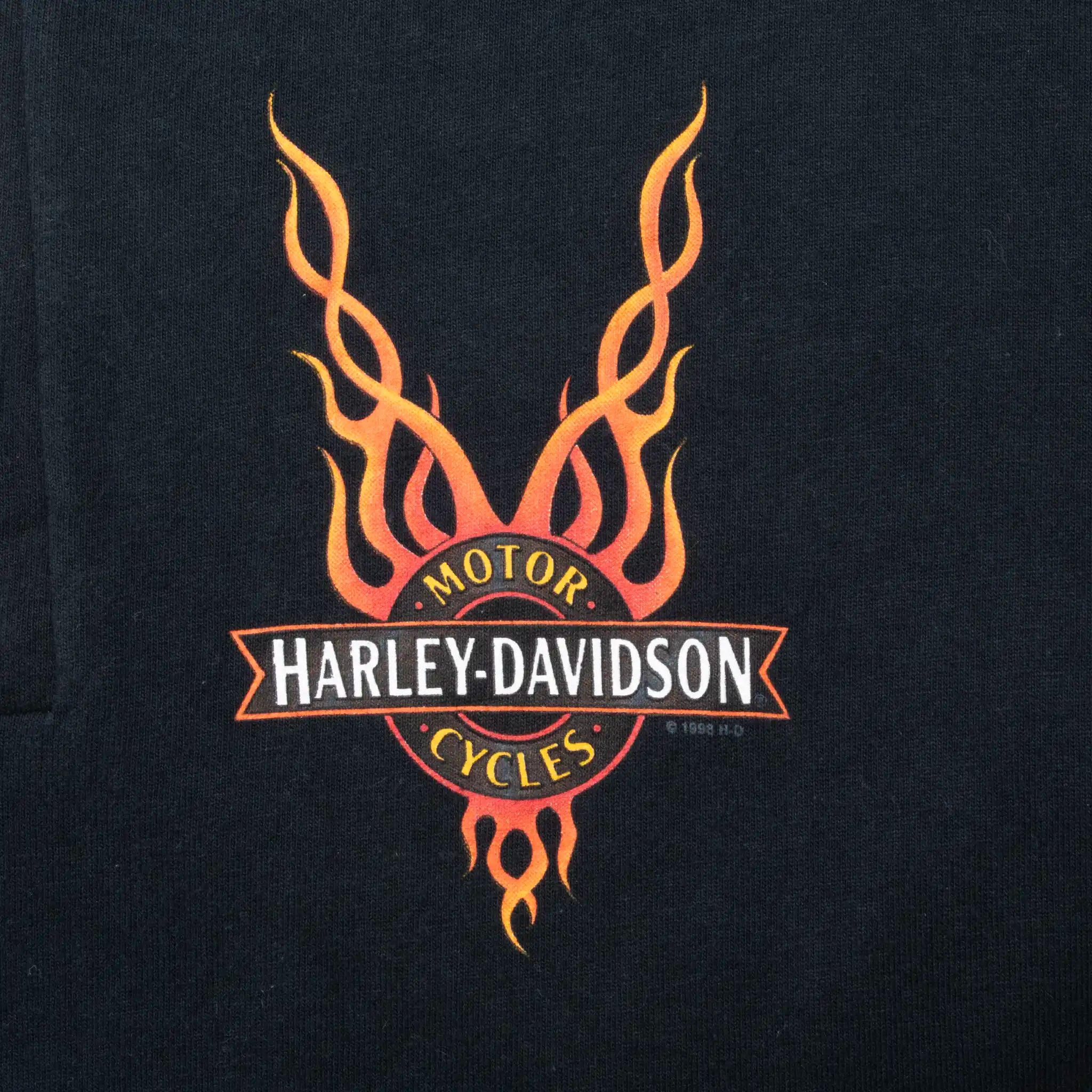 Vintage Harley Davidson Orem Utah Henley Tee Shirt 1998 Size Large Made In Usa