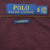 Polo Ralph Lauren XL neck label and Classic Fit tag on burgundy fabric