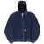 Vintage Carhartt Navy Blue Hooded Active Jacket J130MDT 1990S Size Medium
