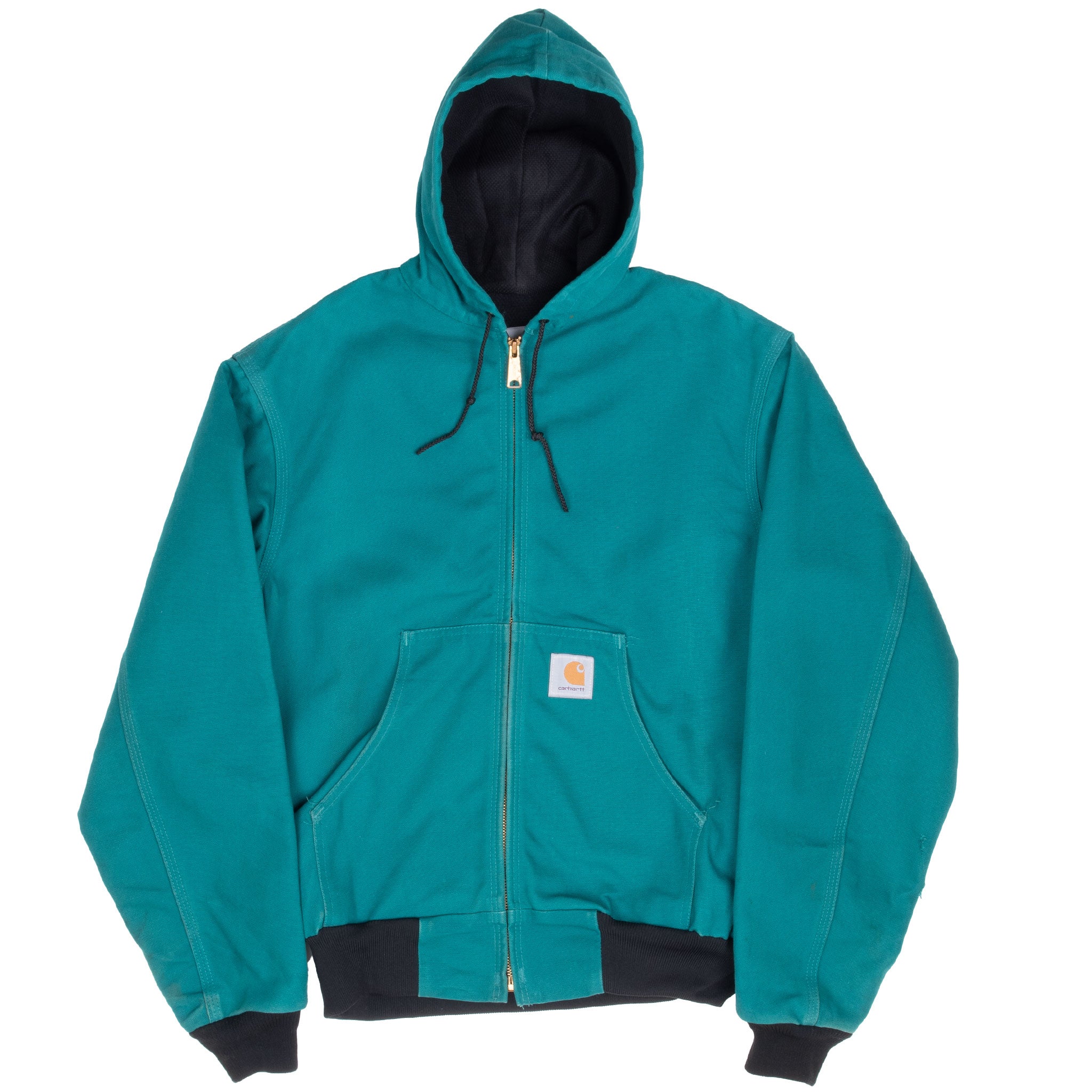 Vintage Carhartt Aqua Hooded Active Jacket J03Aqu 1990S Size Medium Made In Usa