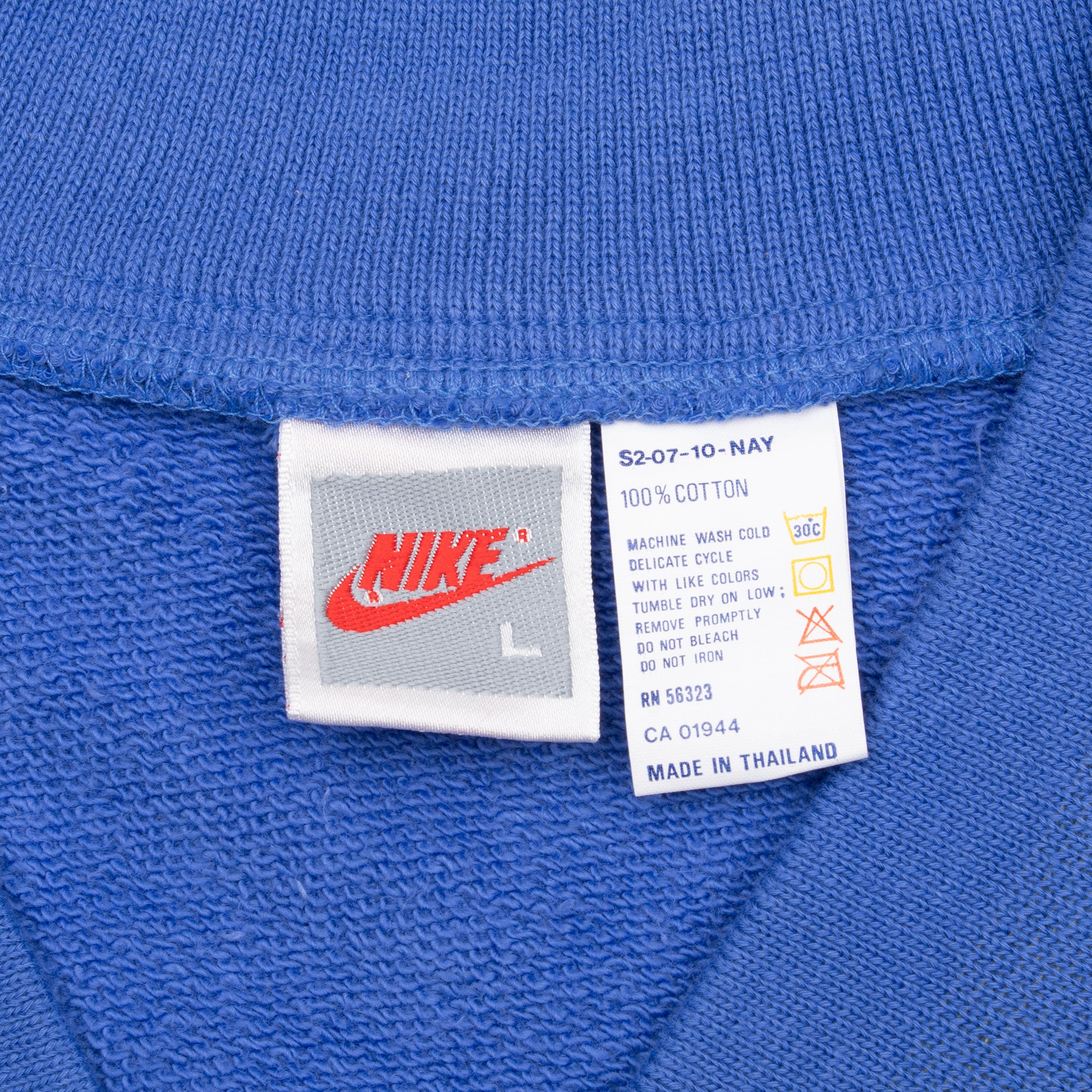 Vintage Nike Blue Classic Swoosh Sleeveless Vest Sweatshirt 1980S Size Large