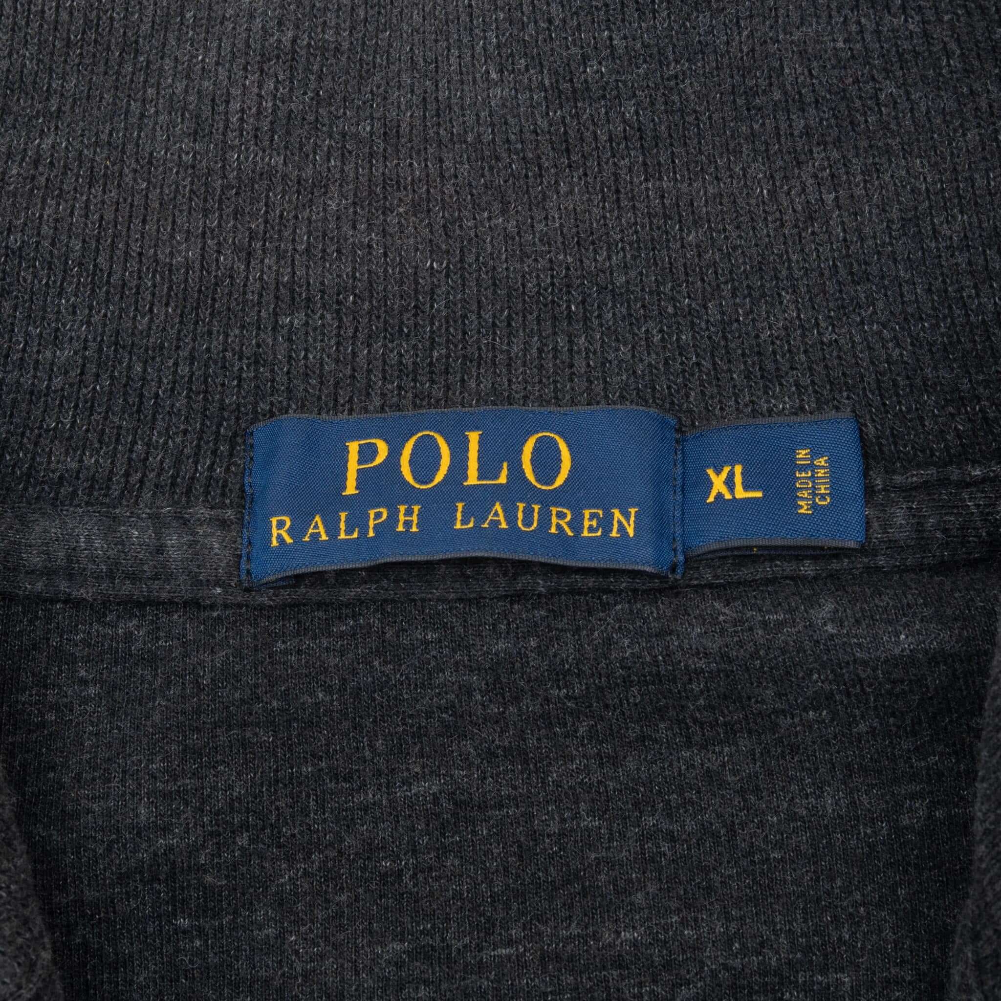 Polo Ralph Lauren Dark Grey Quarter 1/4 Zip Sweater Size XL
