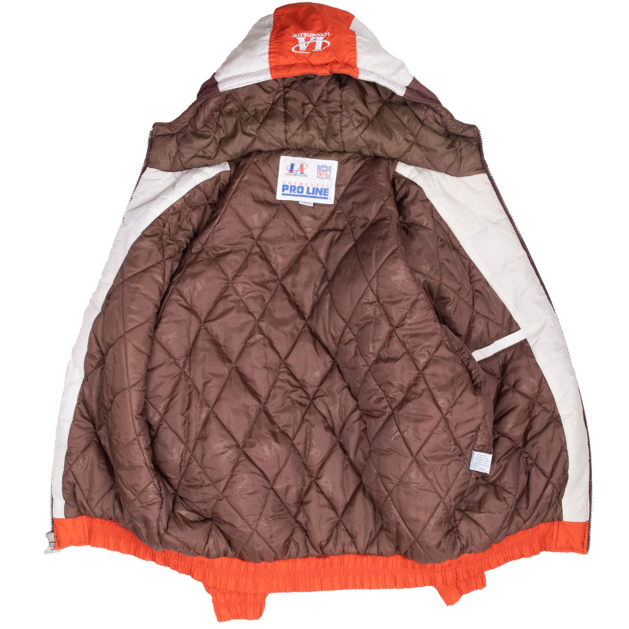 Vintage Nfl Cleveland Browns Hooded Windbreaker Jacket 1990S Size Large