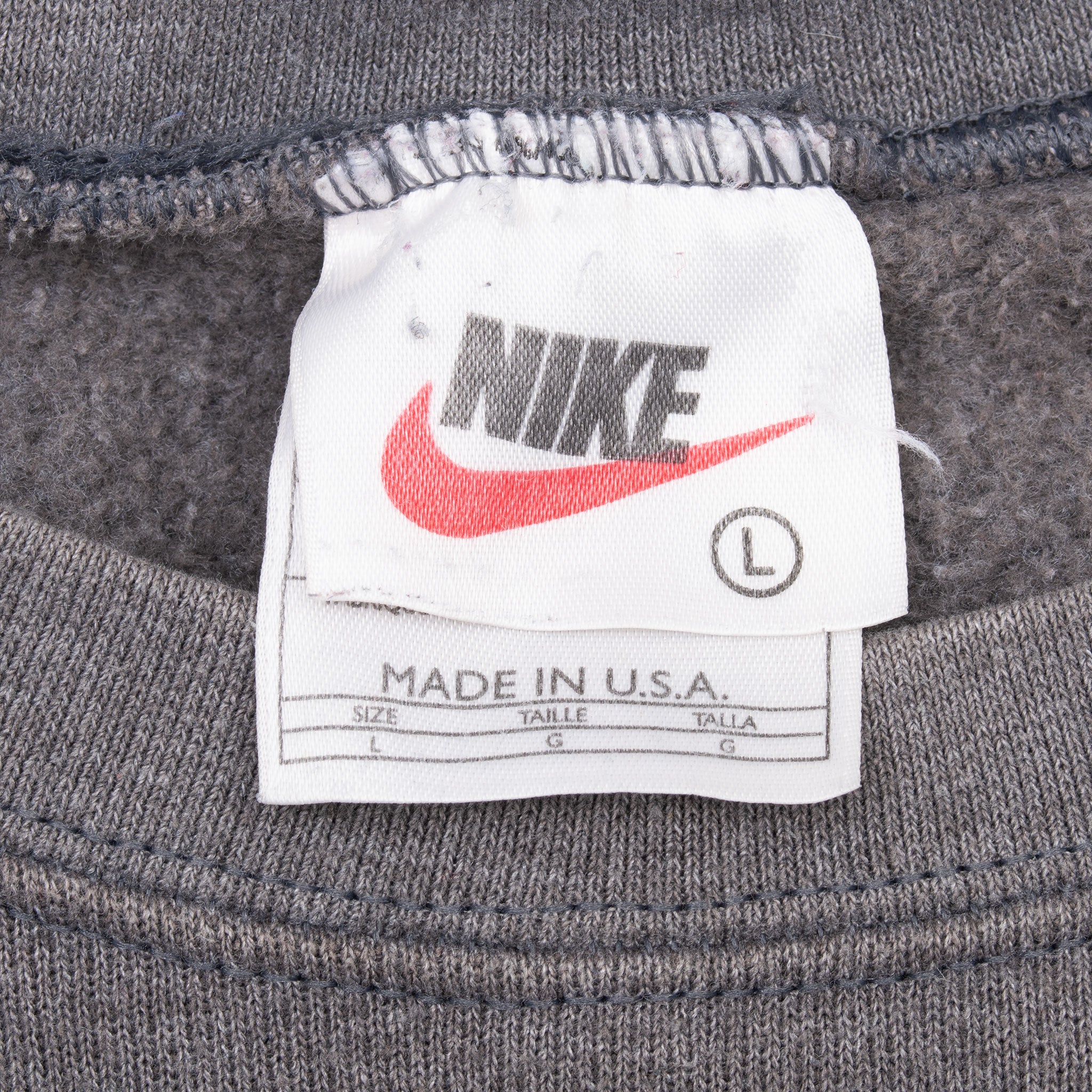 Vintage Nike Athletic Dept Spellout Grey Sweatshirt 1990S Size Large Made In Usa