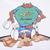 Close-up of back graphic showing Taz Pro Bowler shirt, bowling pins and broken lane