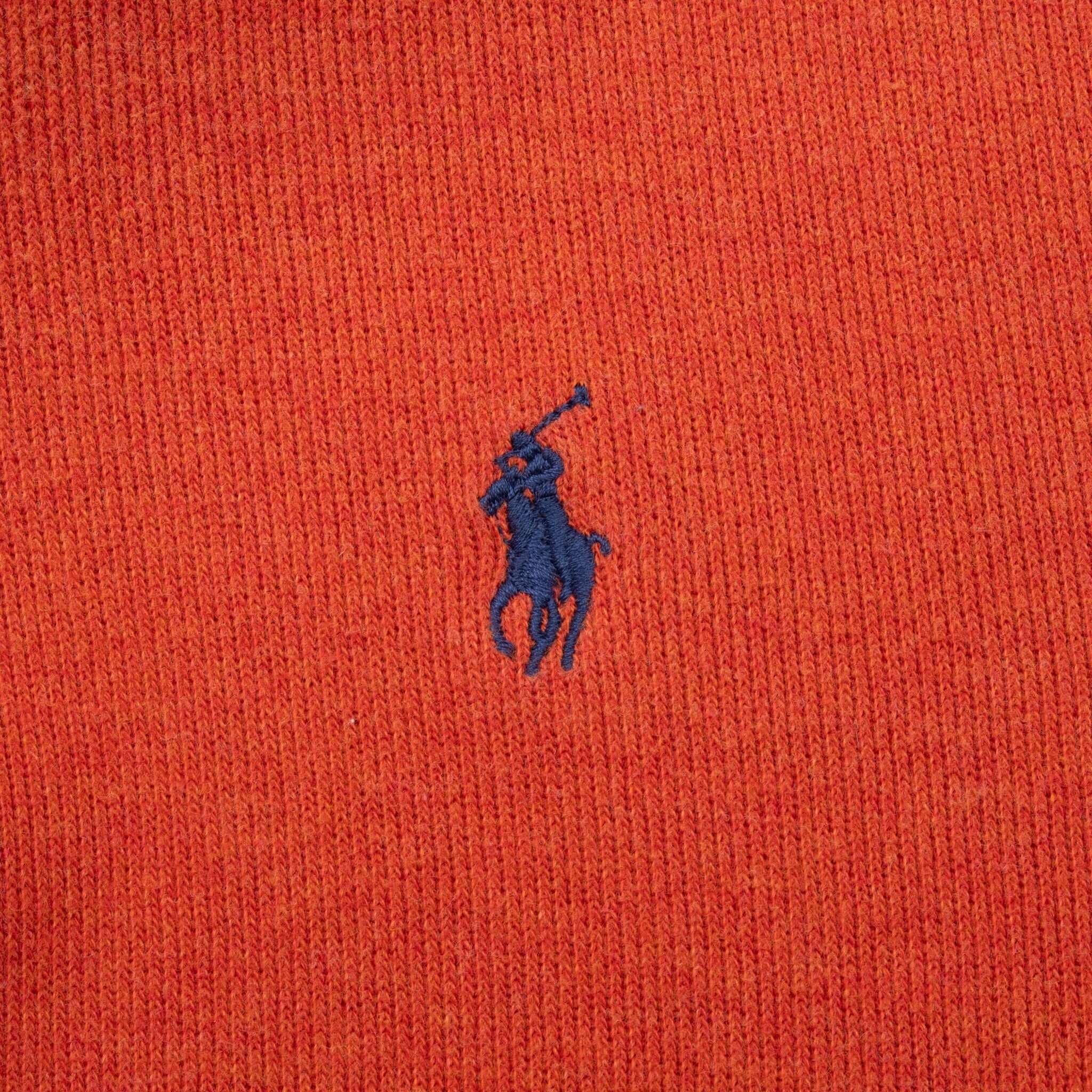Vintage Polo Ralph Lauren Orange Quarter Zip Sweater 1990s Size XL