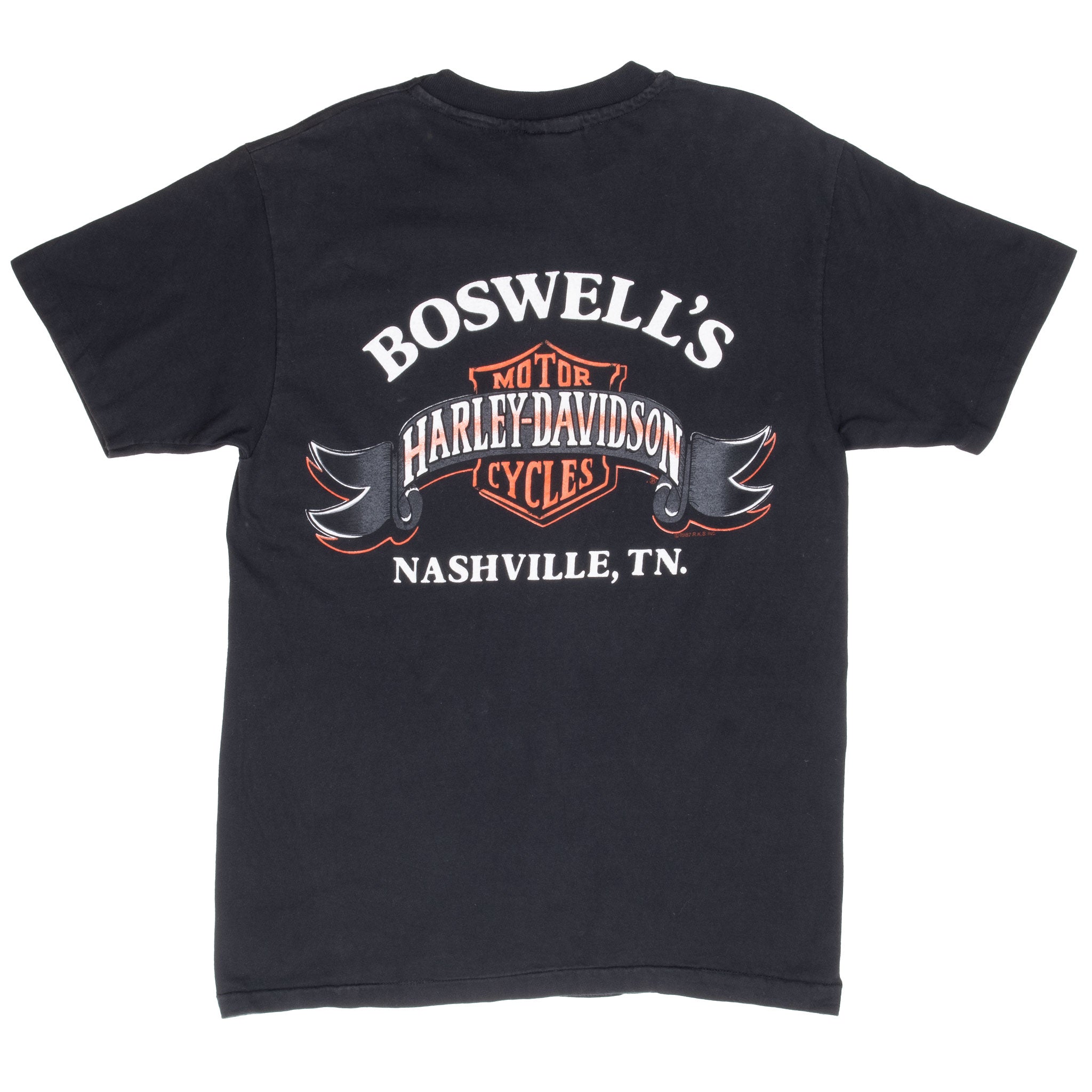 Vintage Harley Davidson Hog Nashville Tee Shirt 1992 Medium Made In Usa With Single Stitch Sleeves