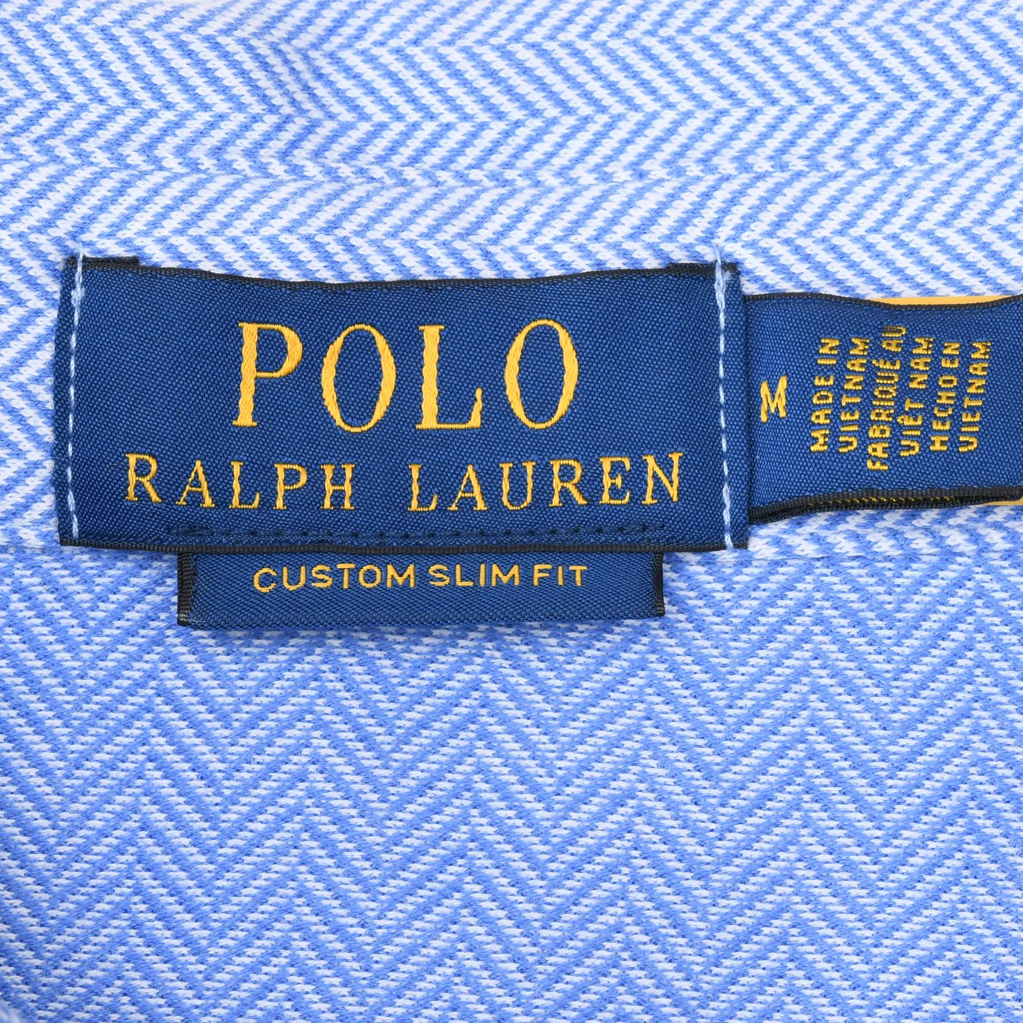 Polo Ralph Lauren custom slim fit neck label with medium size tag
