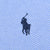 Navy Polo Ralph Lauren pony embroidery on light blue patterned fabric