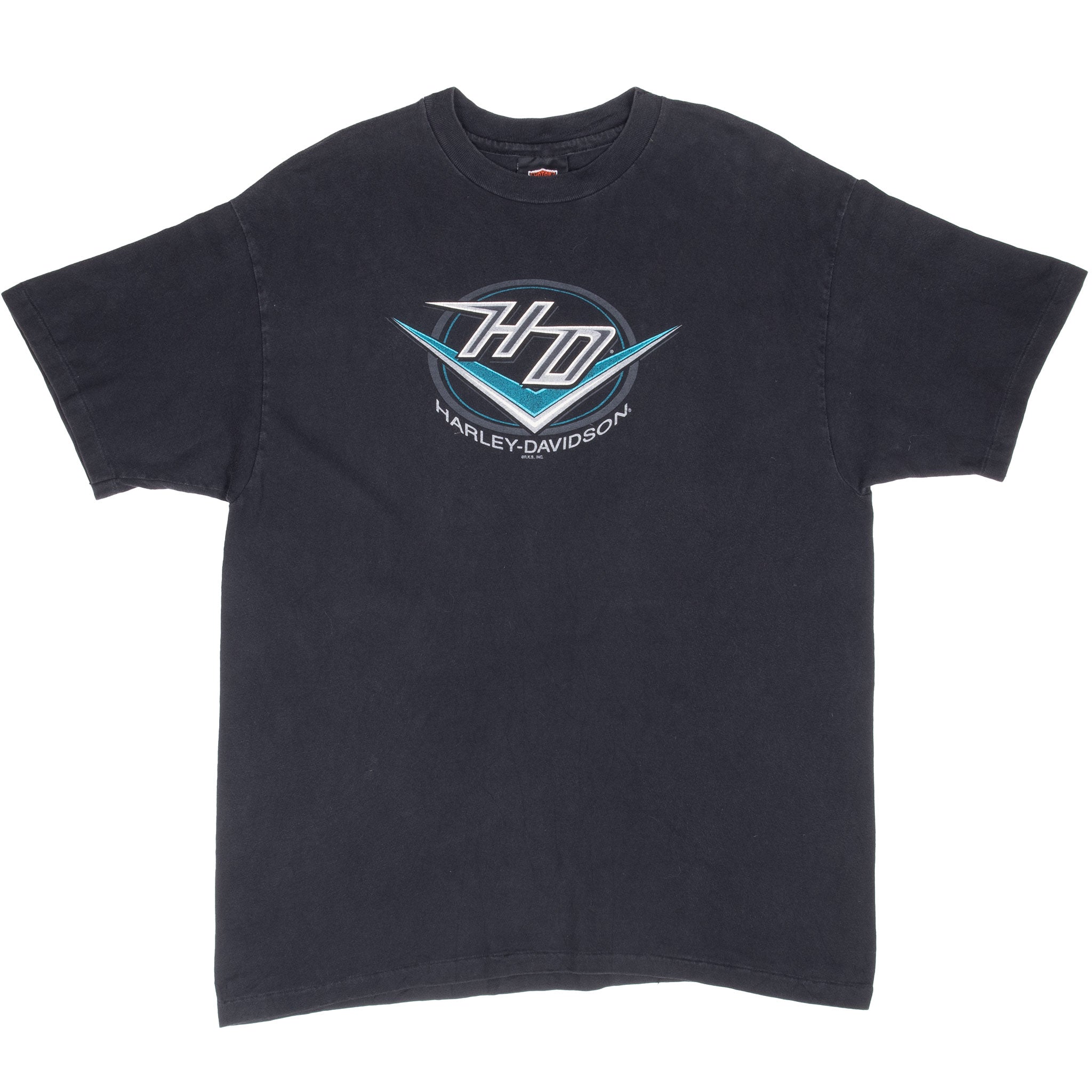 Vintage Harley Davidson Indiana Muncie Tee Shirt 1990S Size Large Made In Usa With Single Stitch Sleeves