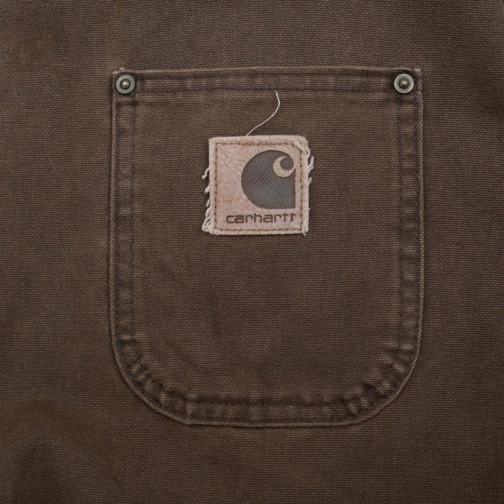 VINTAGE CARHARTT MICHIGAN BLANKET LINED DARK BROWN JACKET C02CHT 1990S 2XL TALL