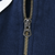 Close-up of metal zipper and navy blue fabric on Polo Ralph Lauren hoodie
