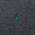 Close-up of green Polo pony embroidery on dark grey sweatshirt