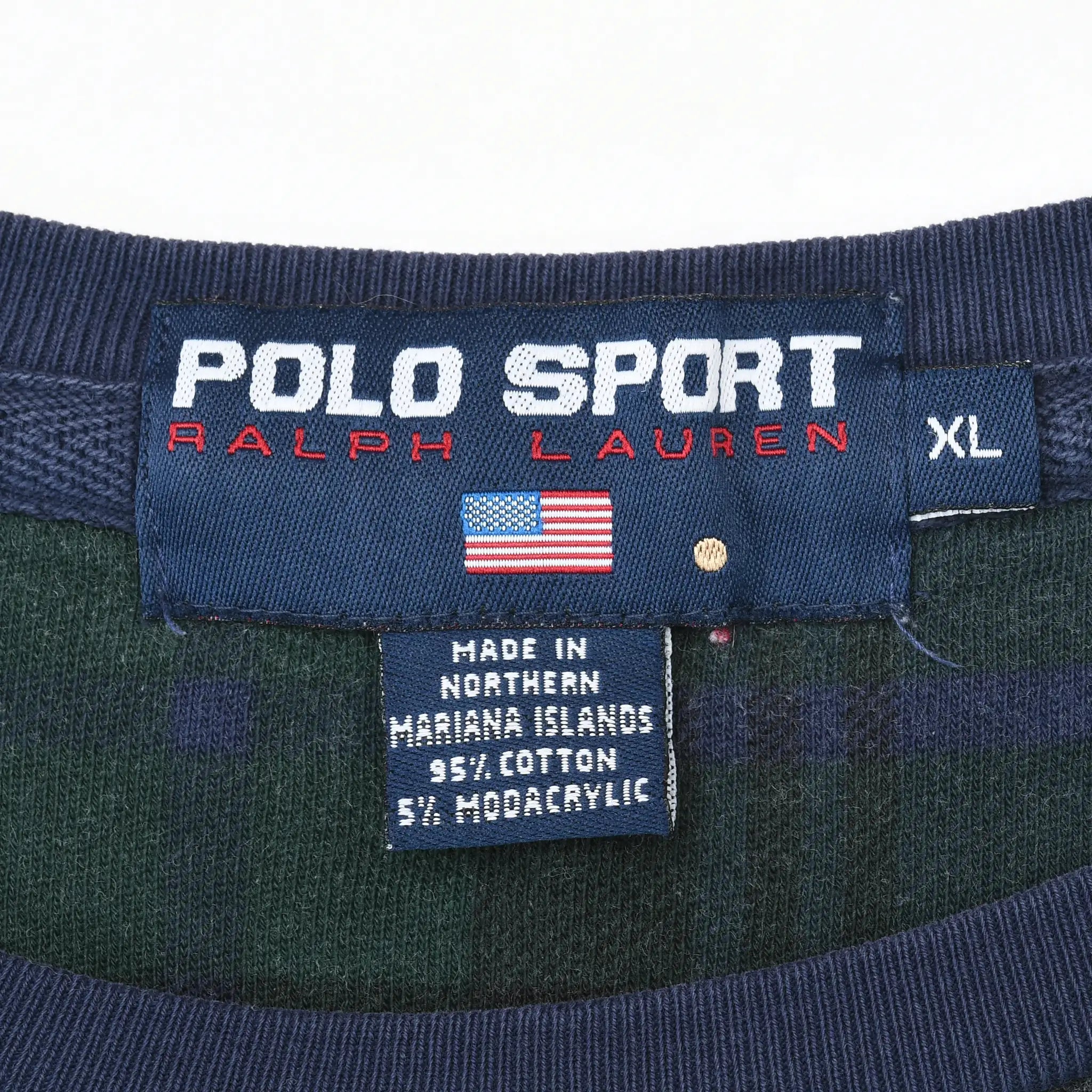 Polo Sport Ralph Lauren XL neck and fabric content labels
