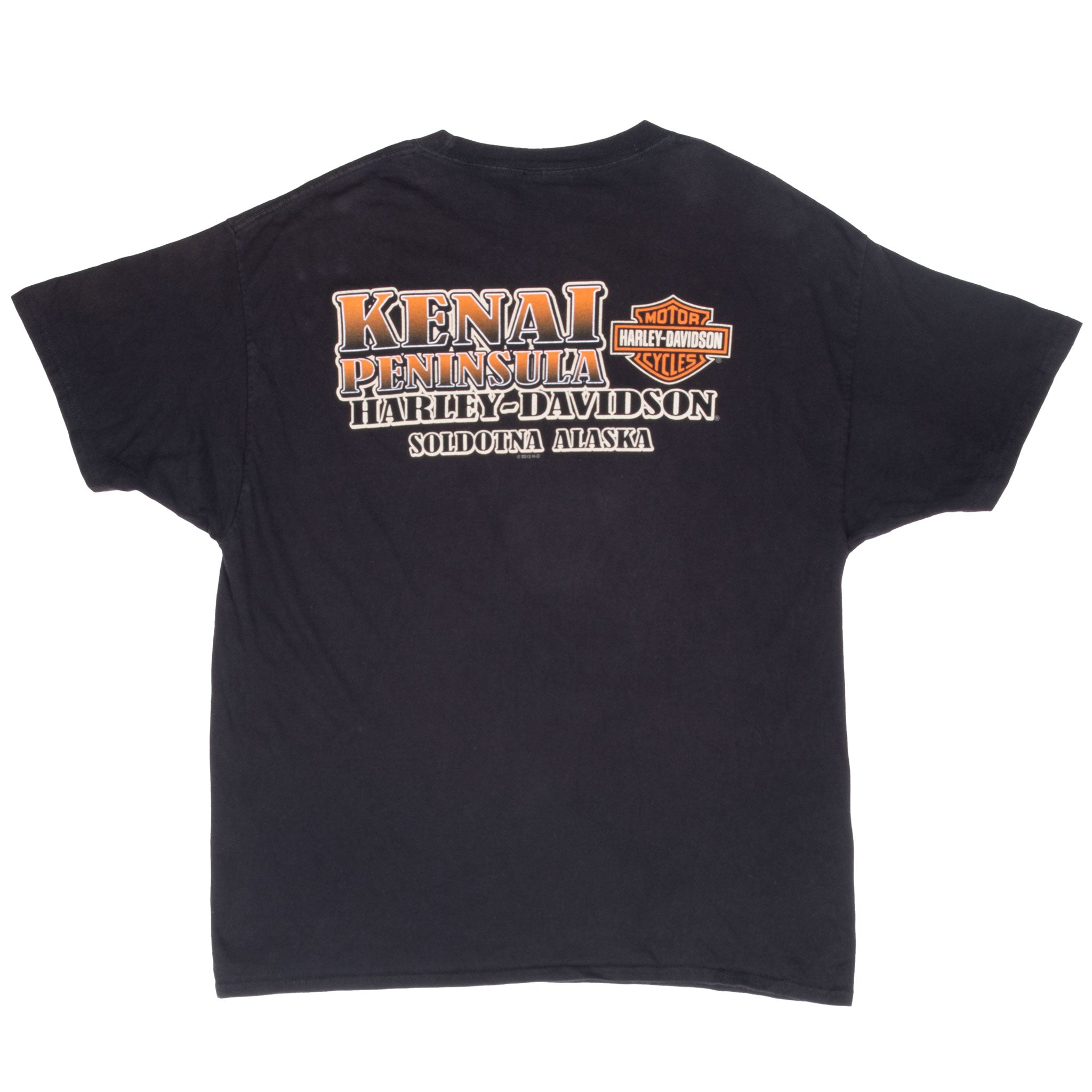 Vintage Harley Davidson Soldotna Alaska Tee Shirt 2012 Size Large