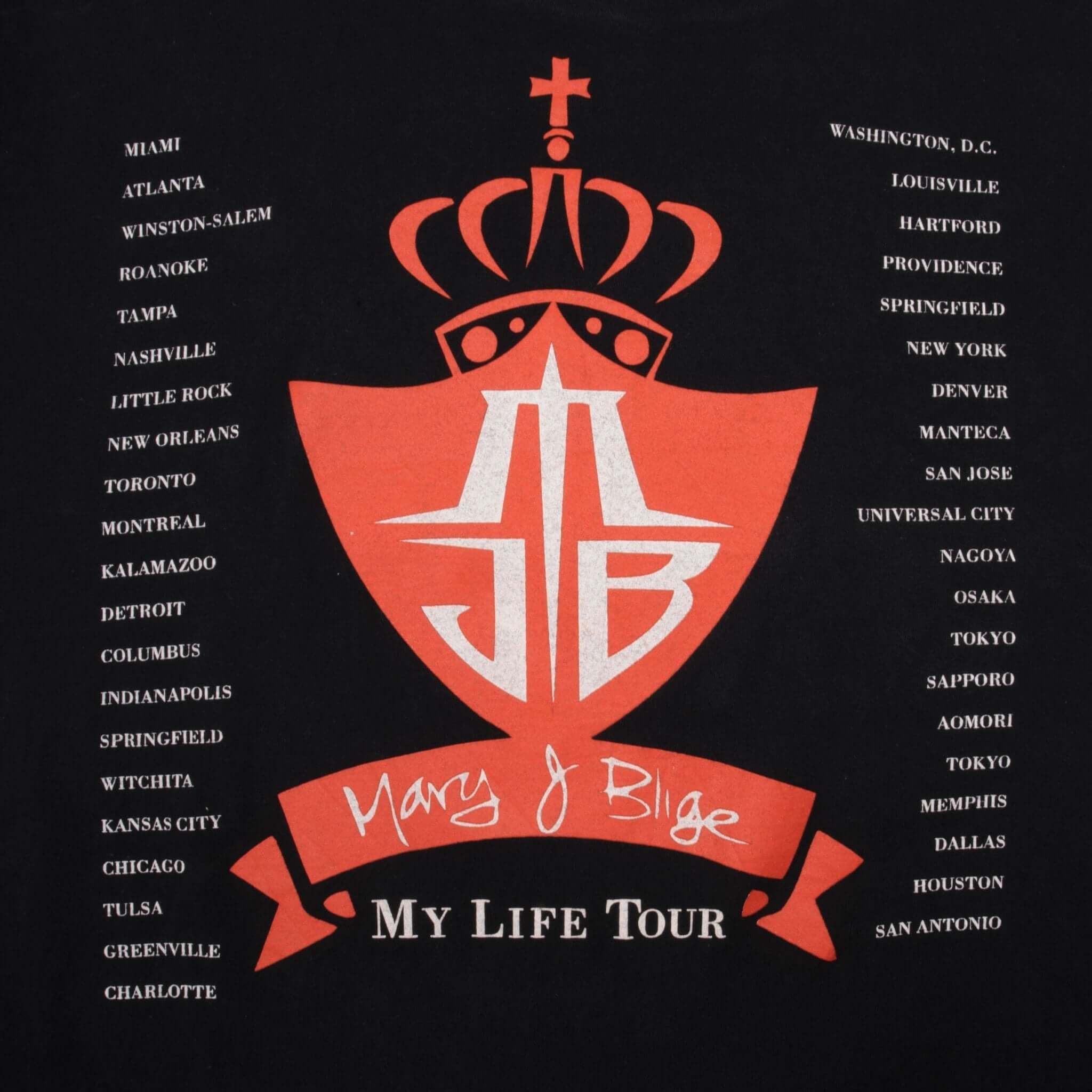 Vintage Mary J Blige My Life Tour 1995 Rap Tultex Tee Shirt Size Large