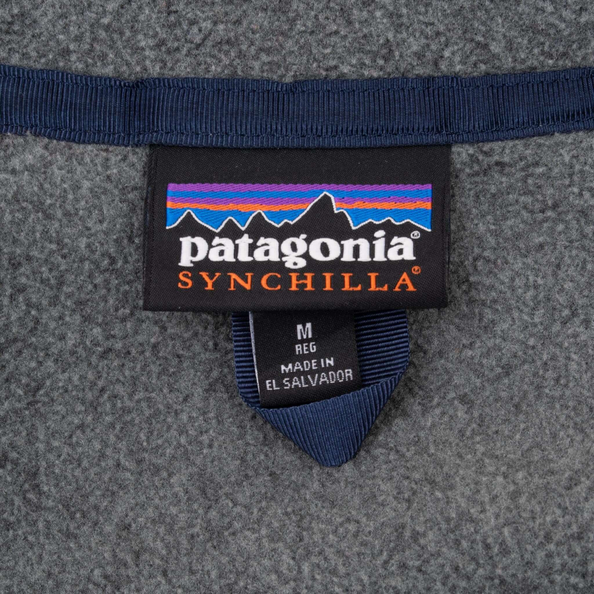 Vintage Patagonia Snap T Synchilla Full Zip Grey Fleece Jacket Size Medium