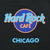 Close-up of colorful Hard Rock Cafe Chicago chest graphic on black sweatshirt