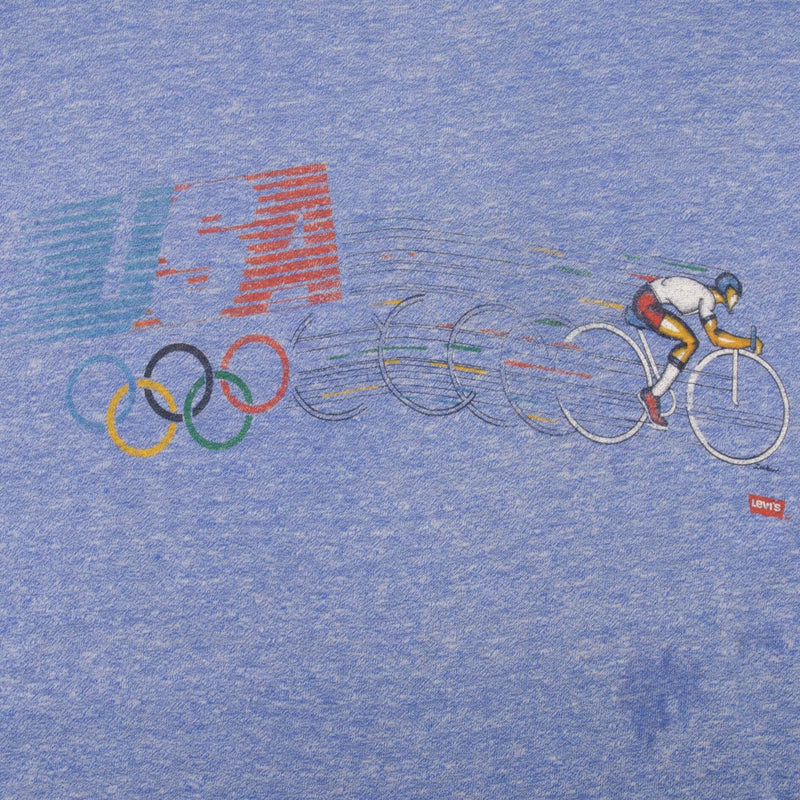 Vintage Levis 1980s Olympics Tee Shirt Size Medium Made In USA With Single Stitch 