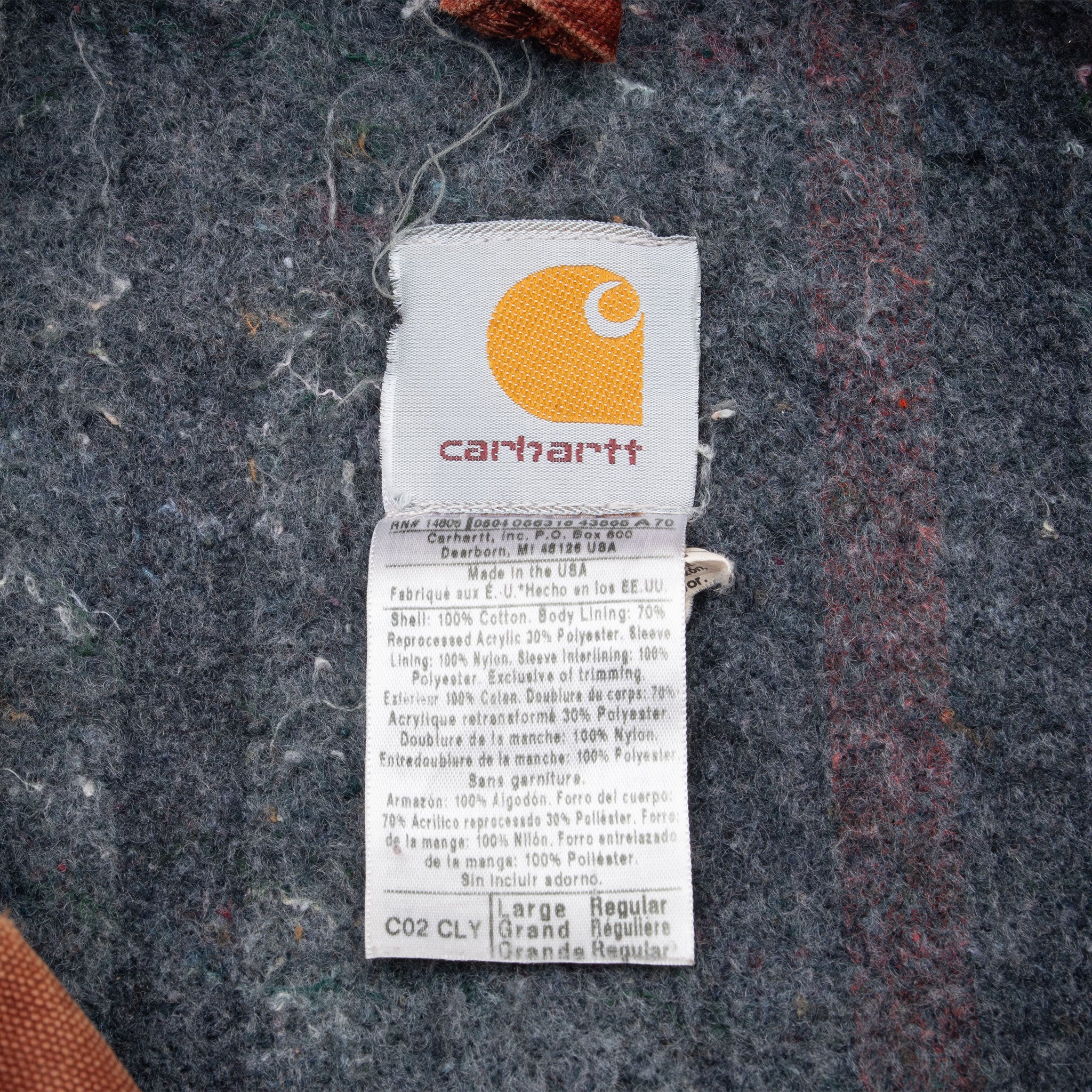 Vintage Carhartt Michigan Style Blanket Lined Crimson Red Jacket 1990S Size Large Made In USA