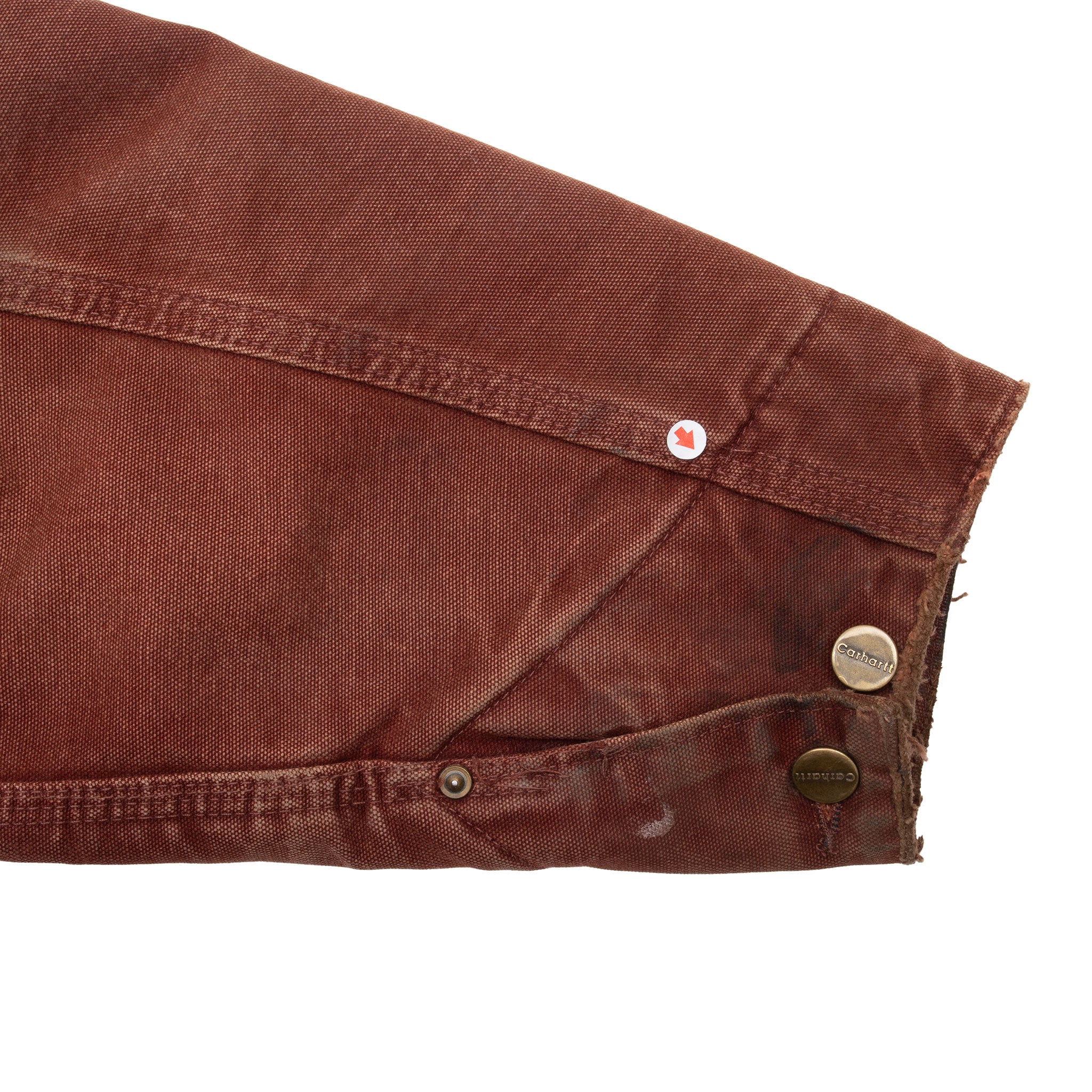 VINTAGE CARHARTT MICHIGAN STYLE BLANKET LINED CRIMSON RED BURGUNDY JACKET 1990S LARGE