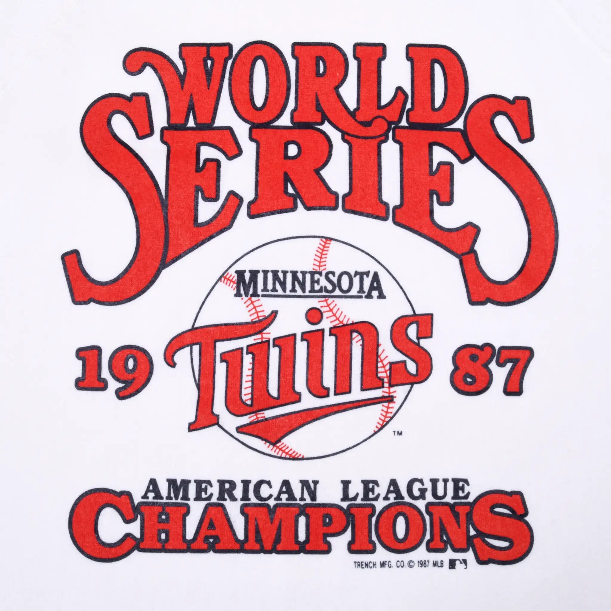 Minnesota Twins 1987 World Series American League Champions front graphic